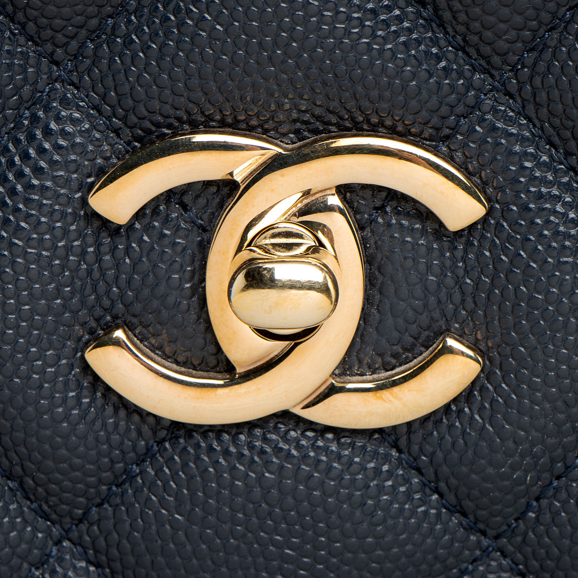 Chanel Caviar Leather CC Large Shopping Tote