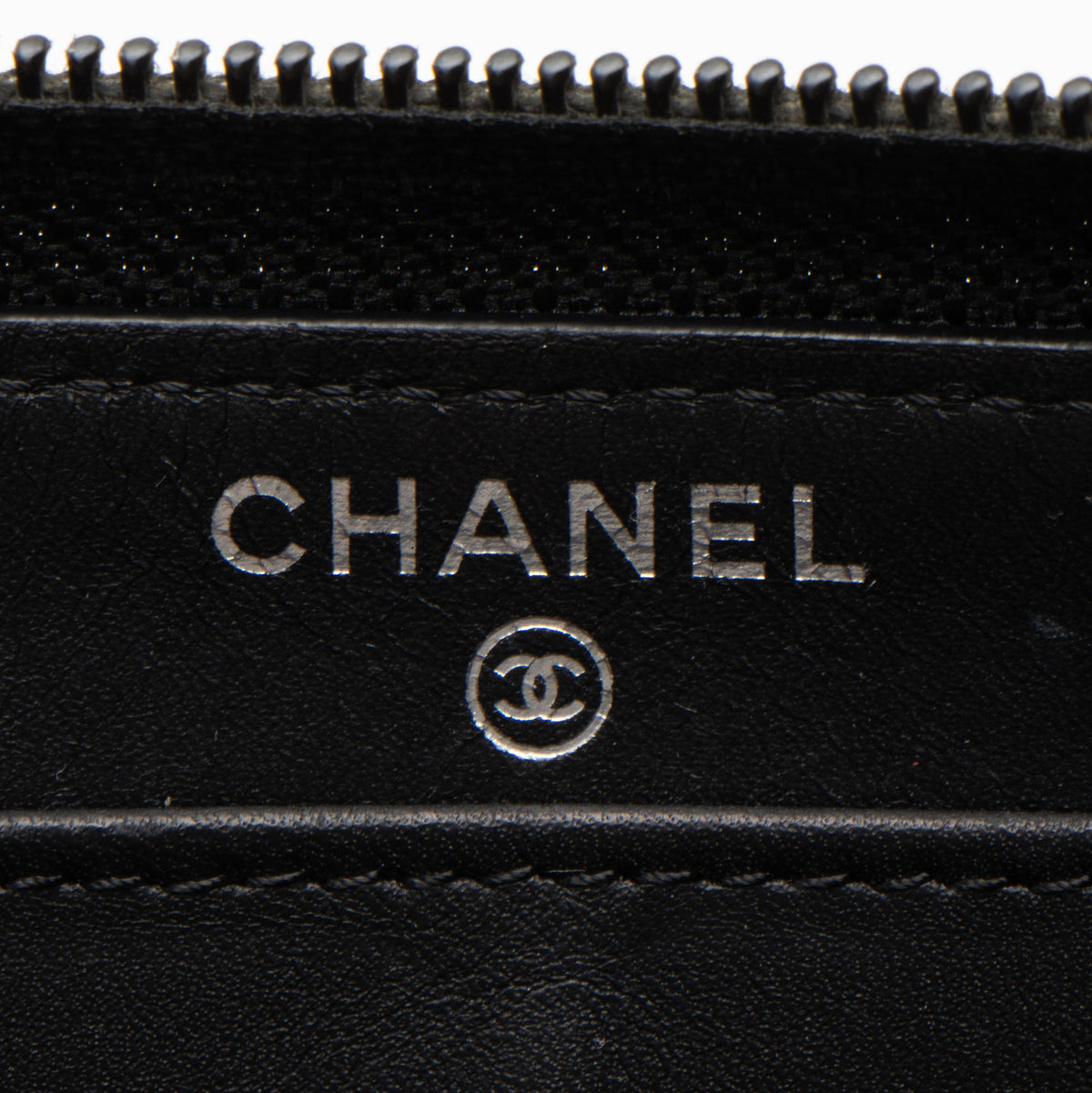 Chanel Caviar Leather Timeless Zip Around Wallet