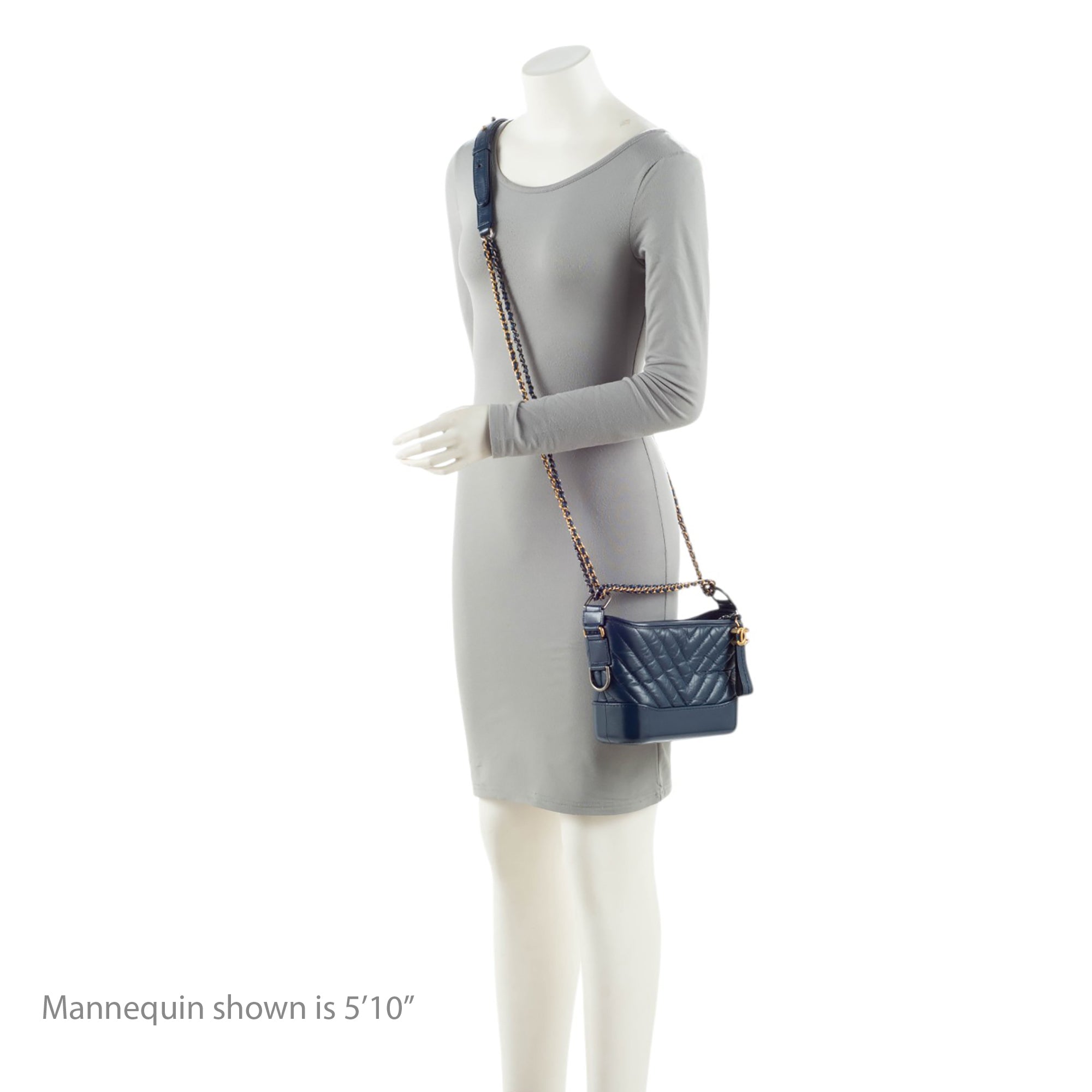 Chanel Chevron Aged Calfskin Gabrielle Small Hobo