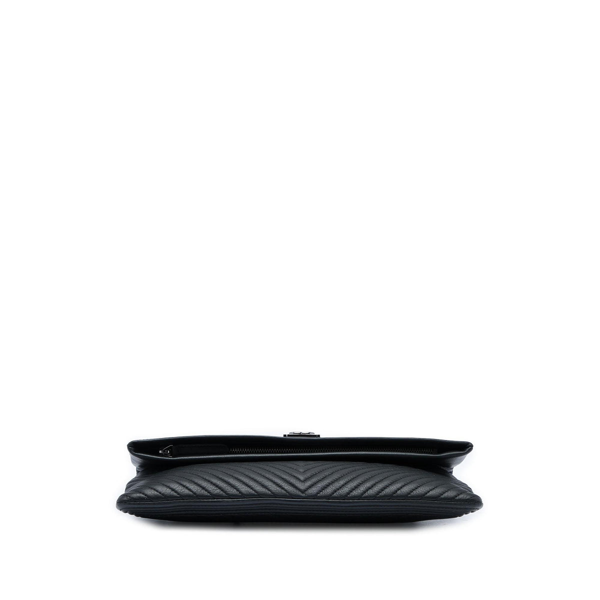Chanel Chevron Calfskin CC Beauty Boy Foldover Clutch