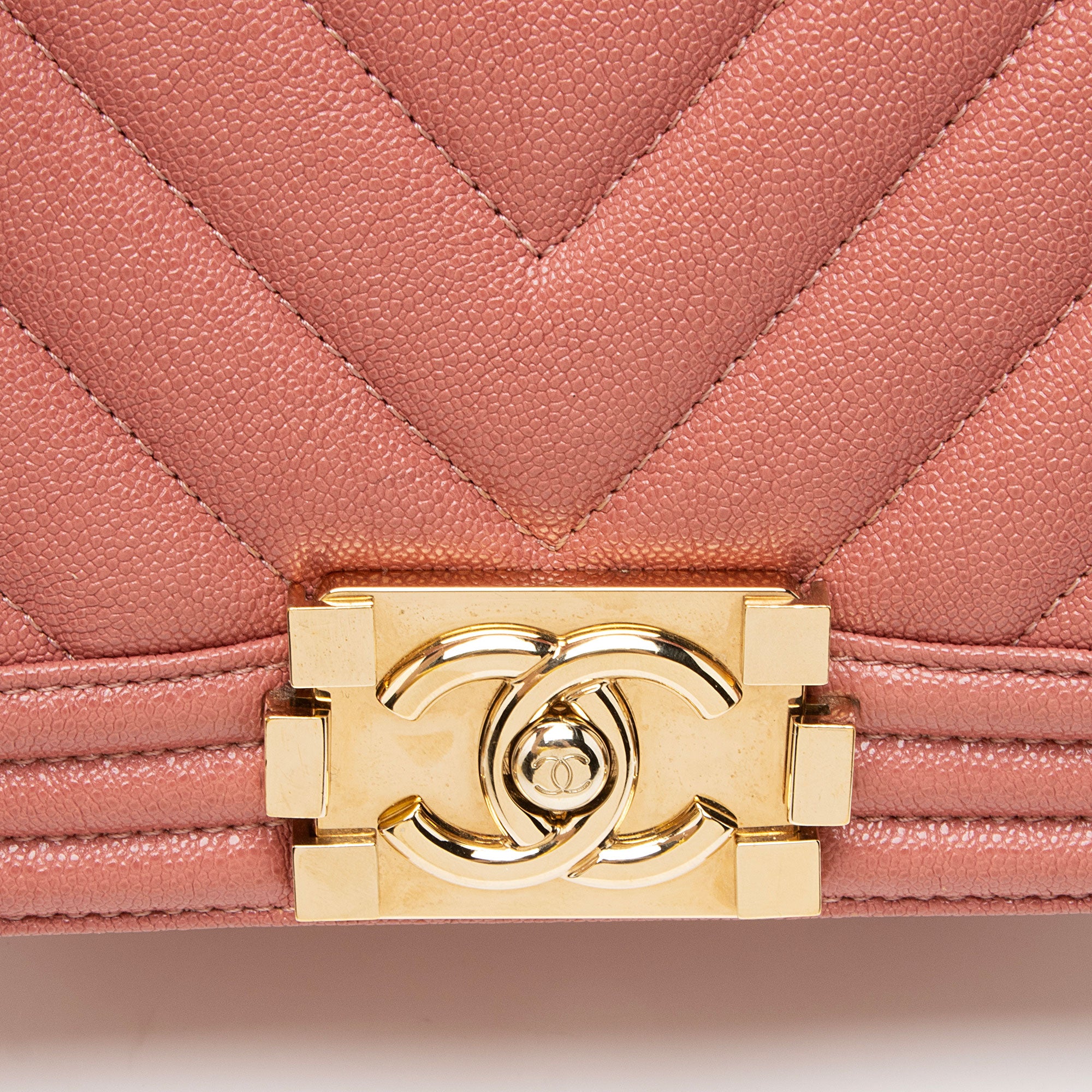 Chanel Chevron Caviar Leather Old Medium Boy Bag