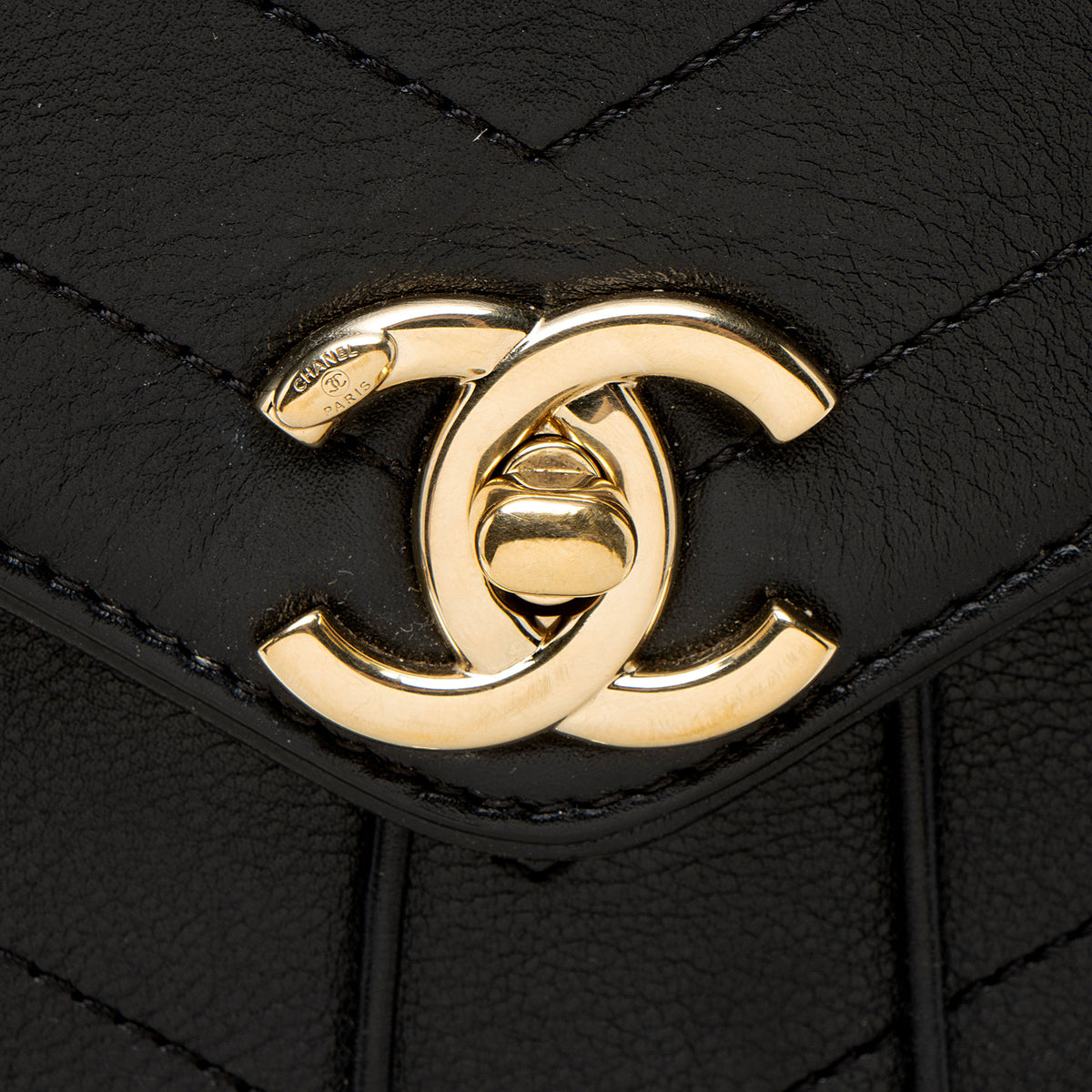 Chanel Chevron Grained Calfskin CC Backpack