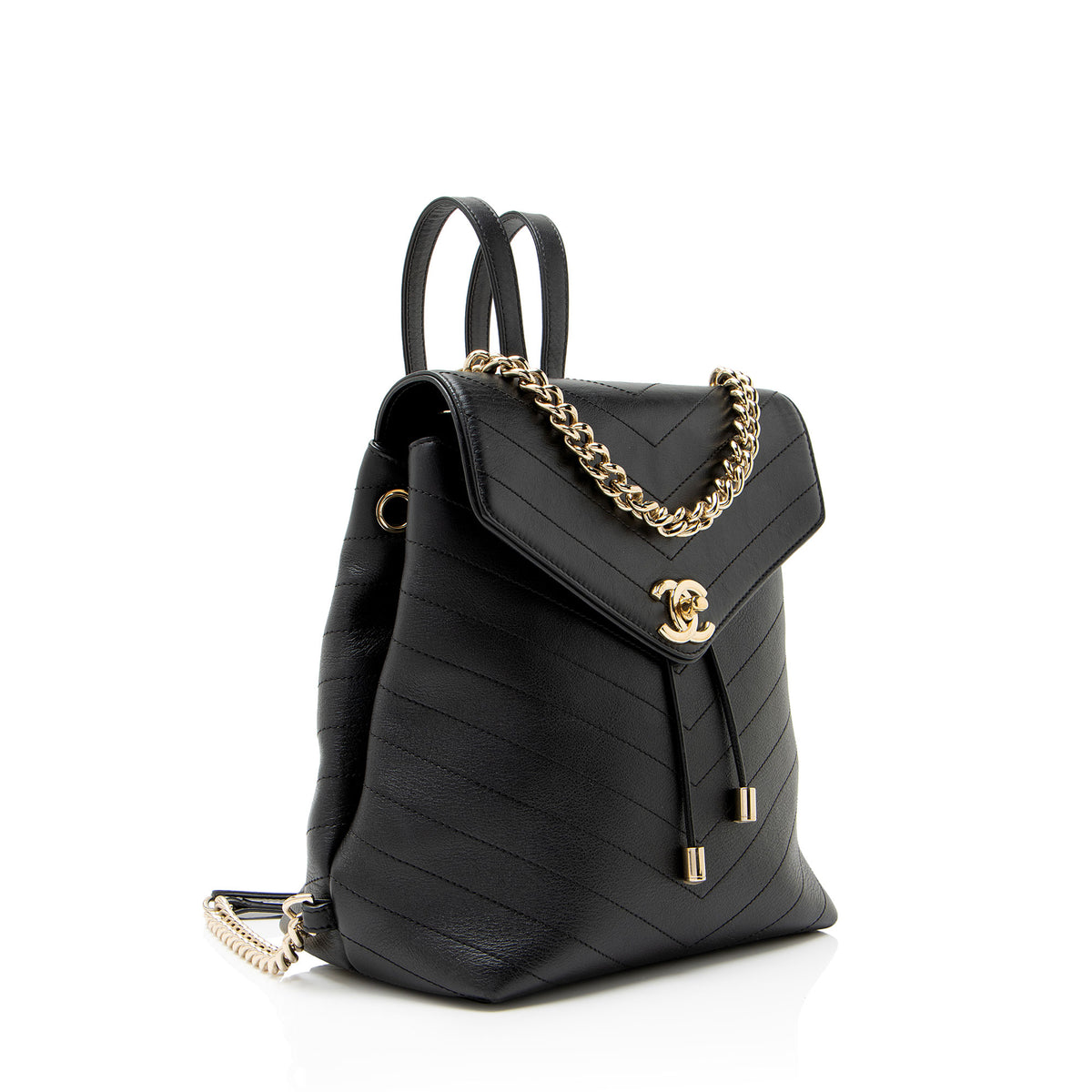 Chanel Chevron Grained Calfskin CC Backpack