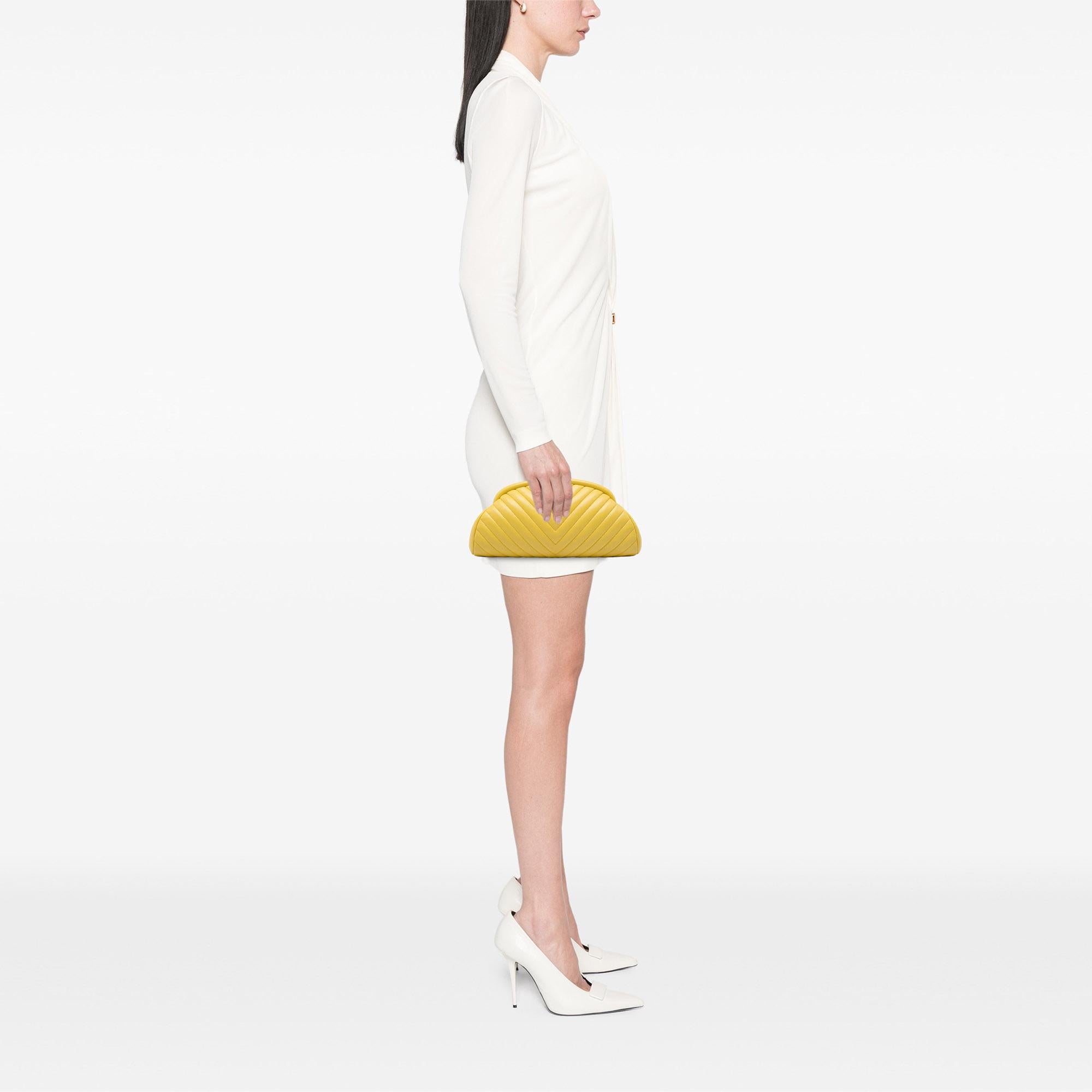 Chanel Chevron Lambskin Kisslock Clutch
