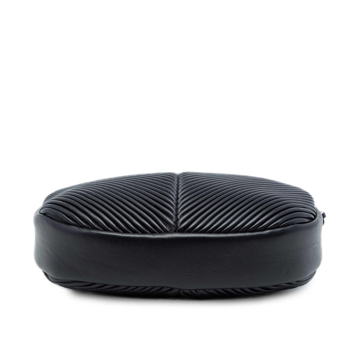 Chanel Chevron Lambskin Pleated Oval Camera Bag
