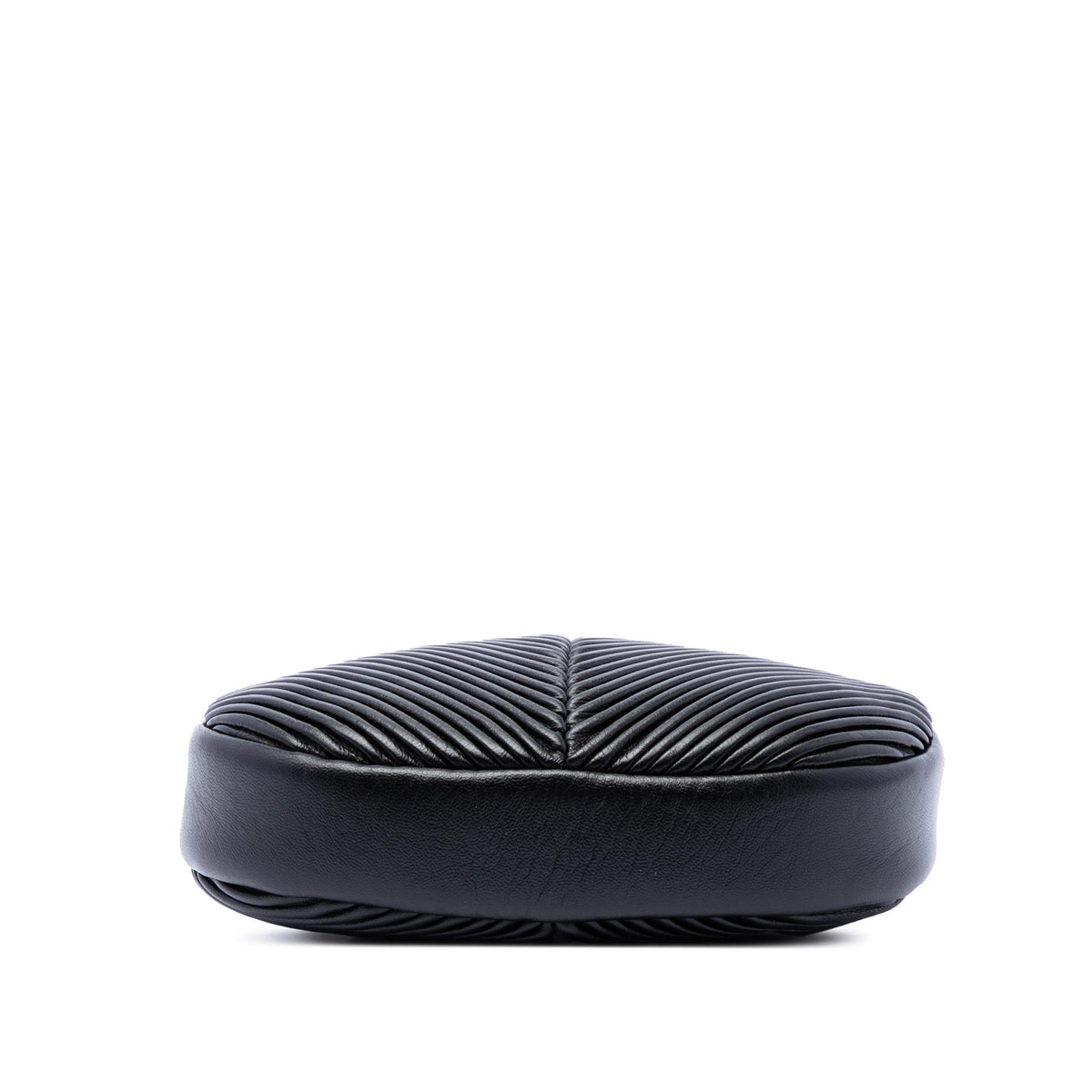 Chanel Chevron Lambskin Pleated Oval Camera Bag