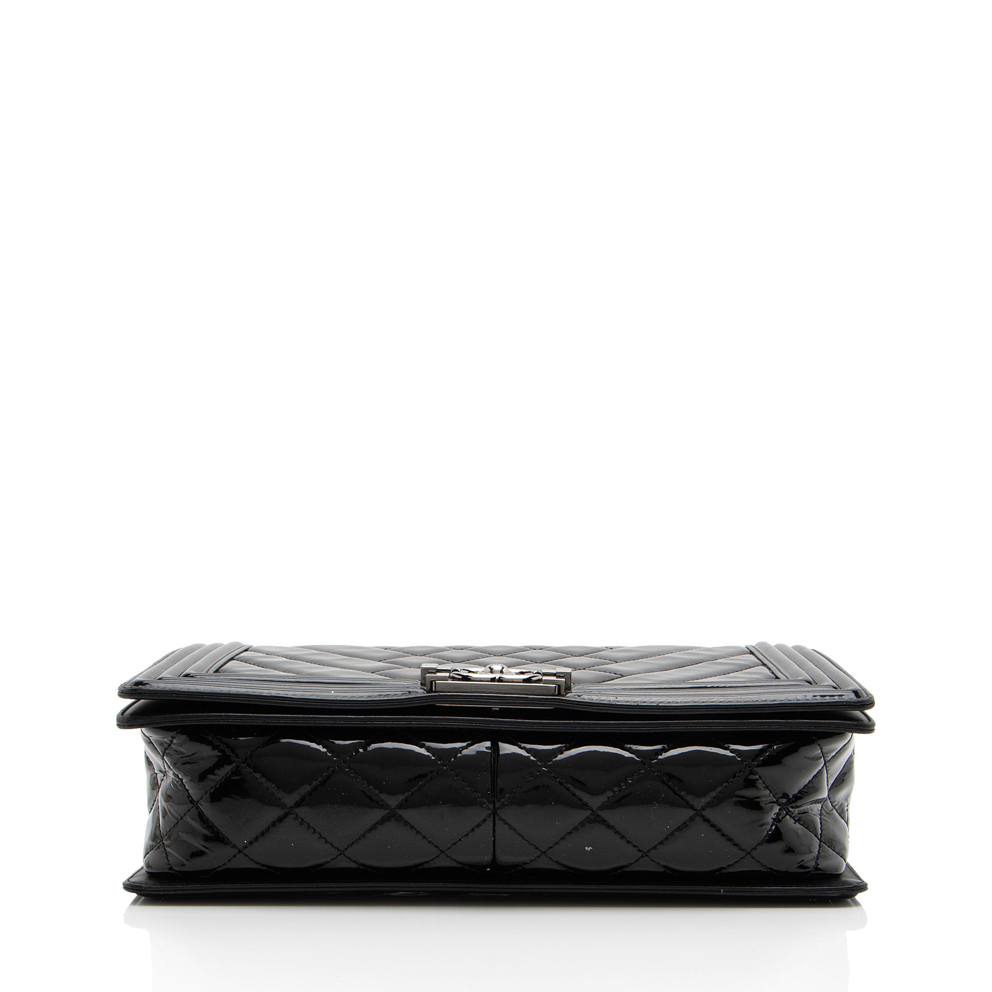 Chanel Chevron Patent Leather New Medium Boy Bag
