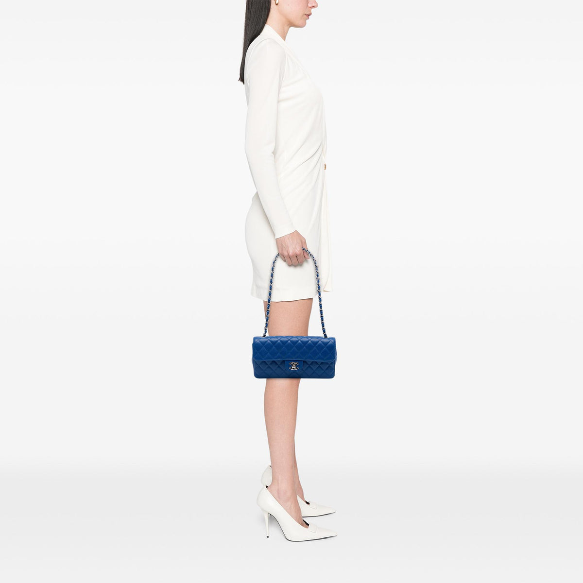 Chanel Classic Caviar East West Single Flap