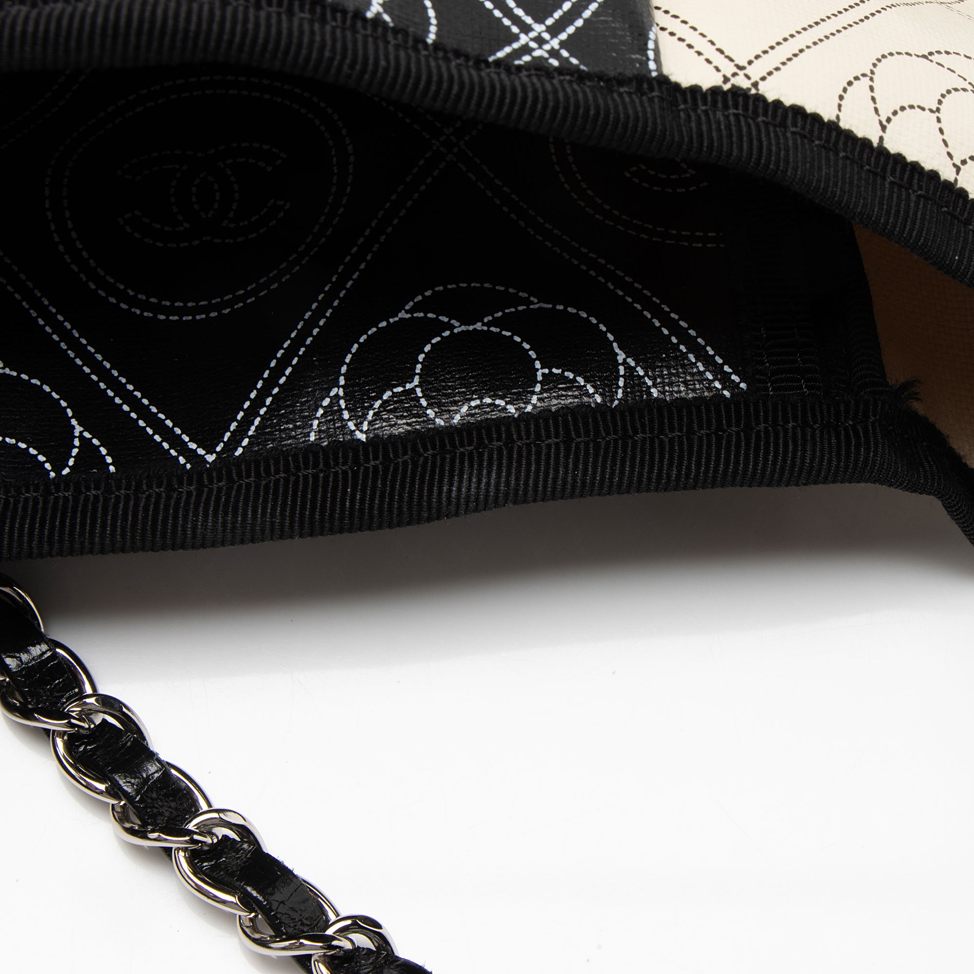 Chanel Coated Canvas Camellia Large Shopping Tote