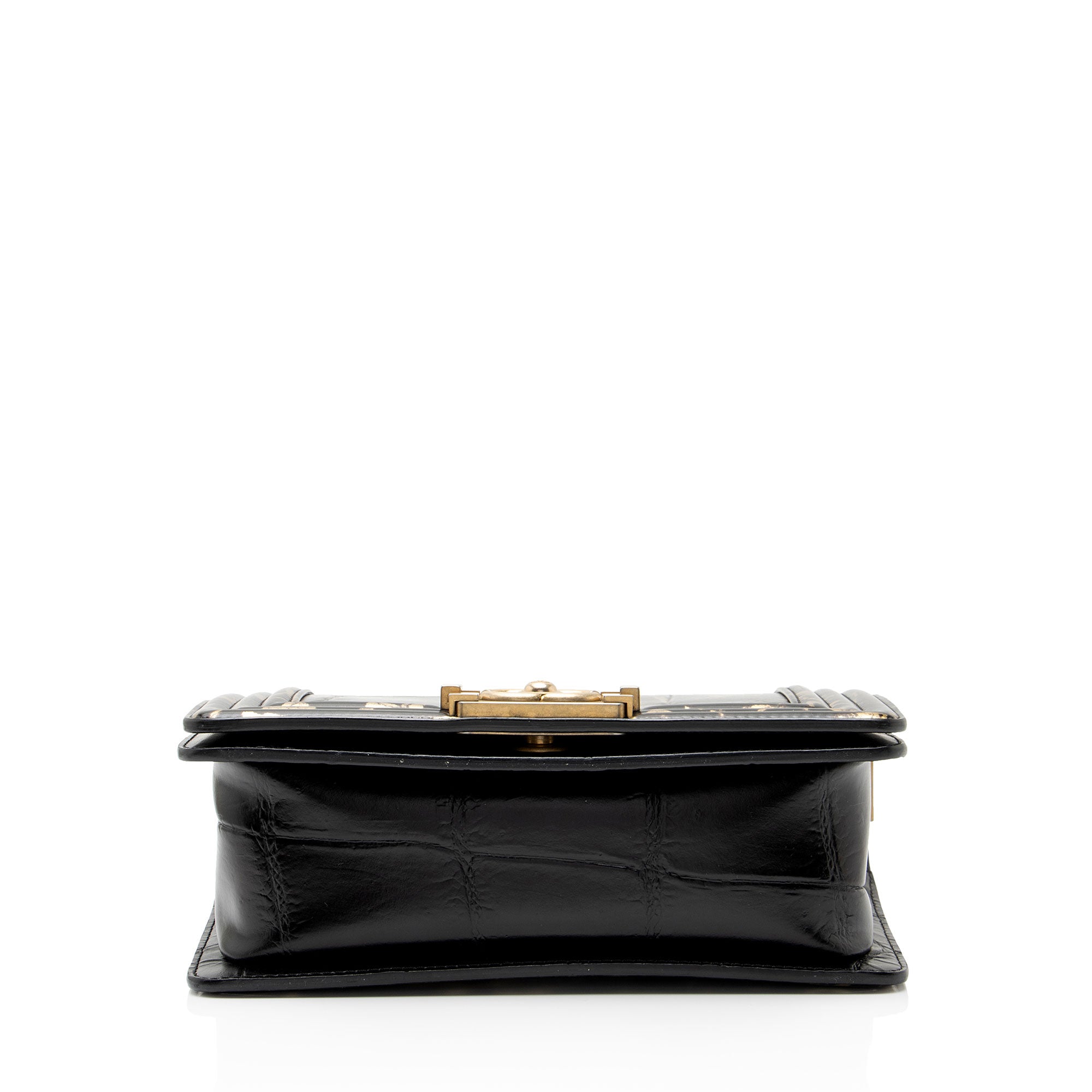 Chanel Croc Embossed Leather Egypt Graffiti Paris-New York Small Boy Bag