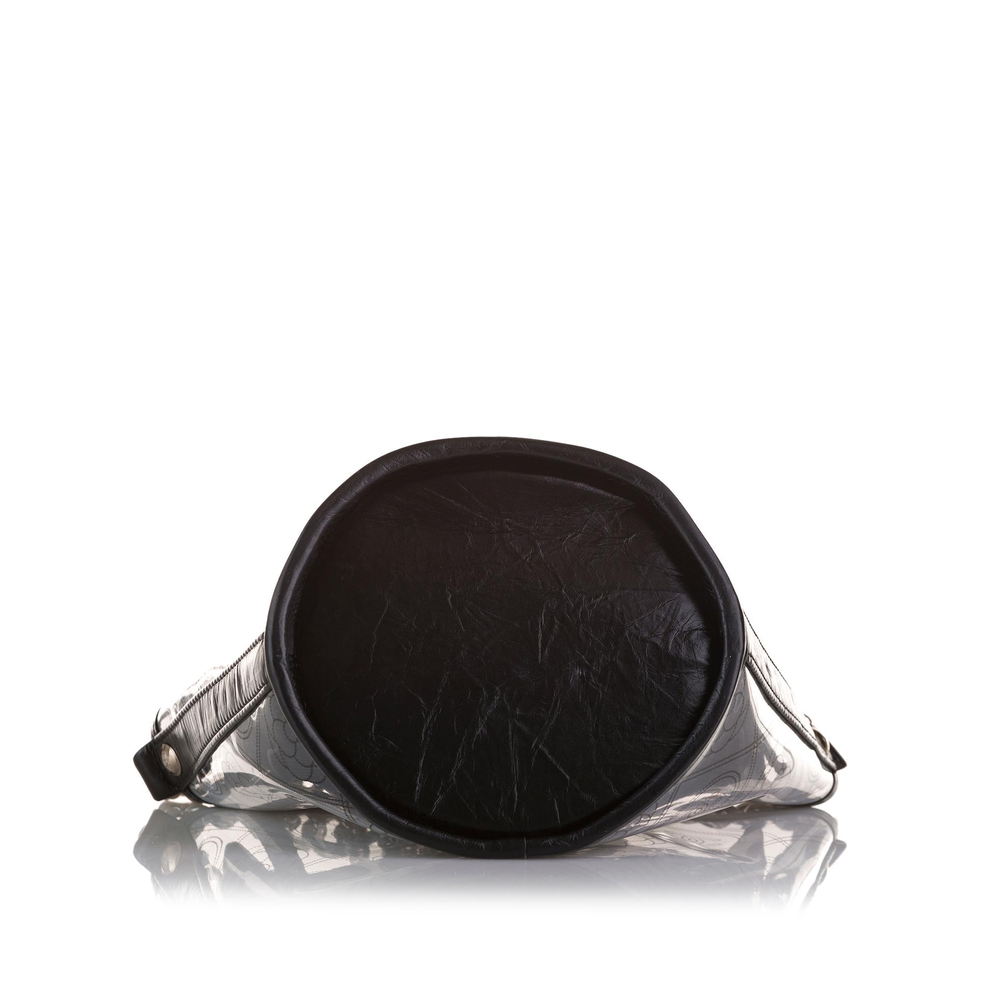 Chanel Crumpled Calfskin PVC Camellia Bucket