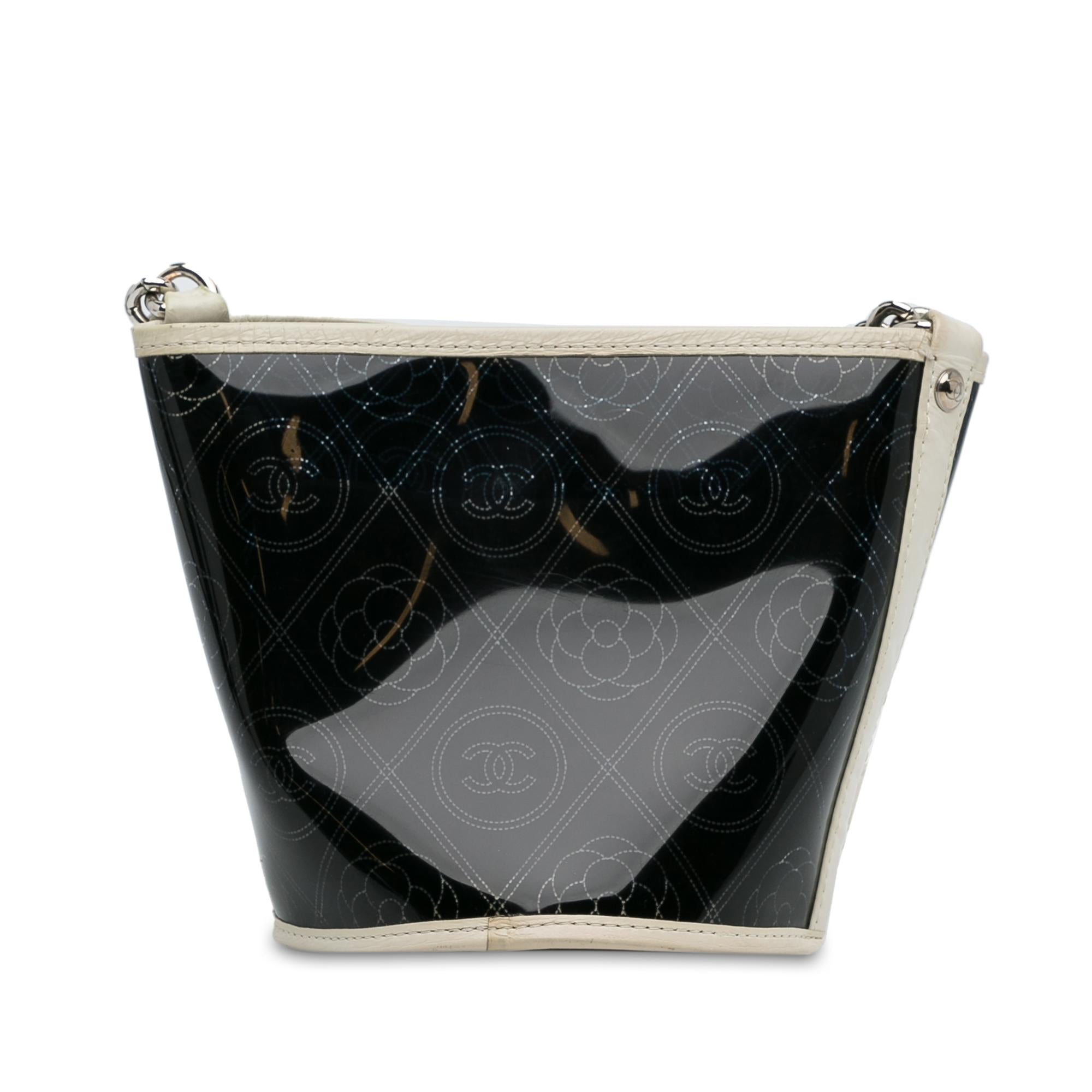 Chanel Crumpled Calfskin PVC Camellia Bucket (SHG-Z2KcYy)