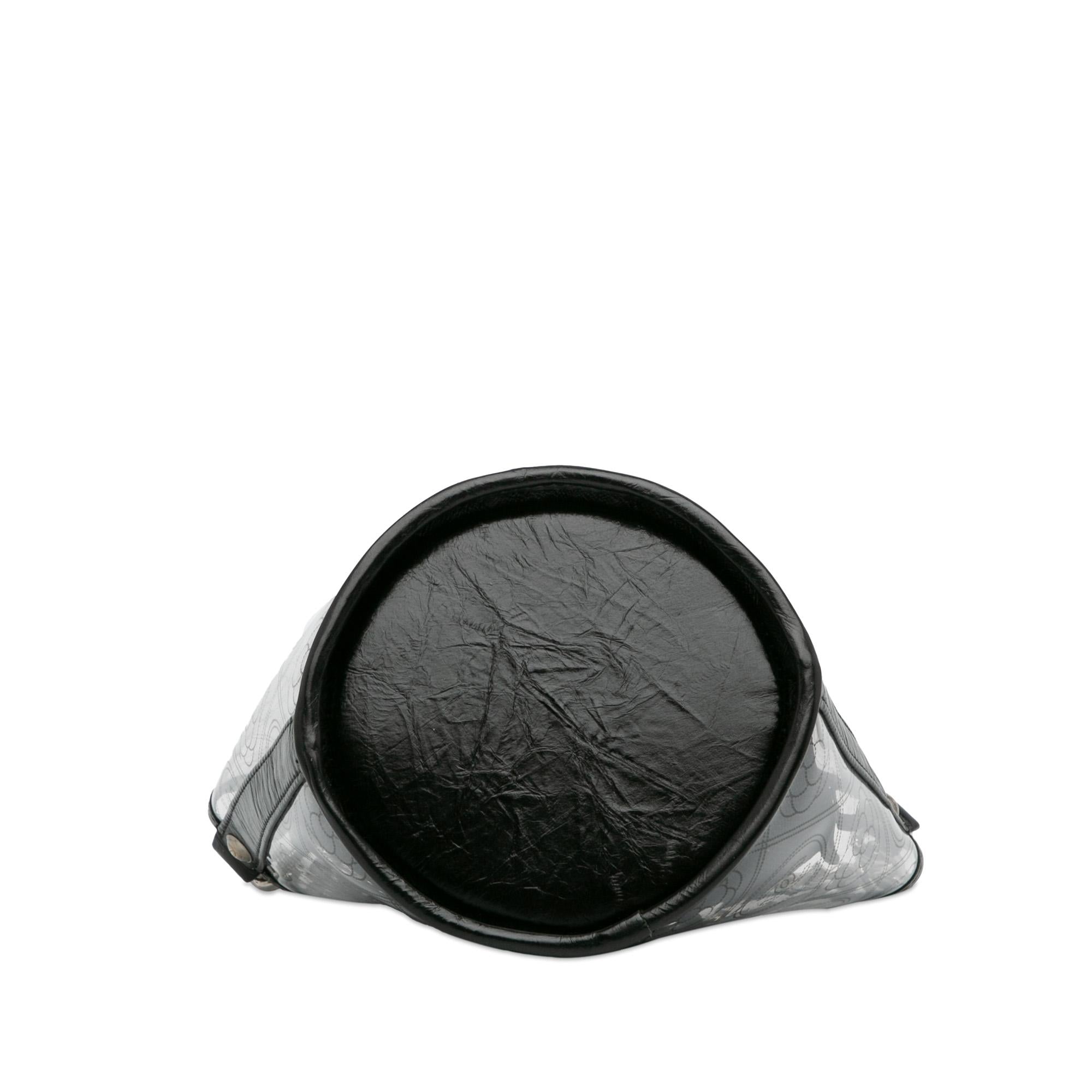 Chanel Crumpled Calfskin PVC Camellia Bucket