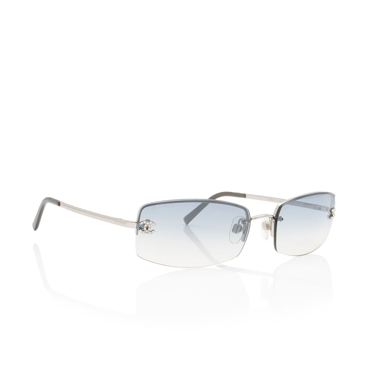 Chanel Crystal CC Rimless Sunglasses