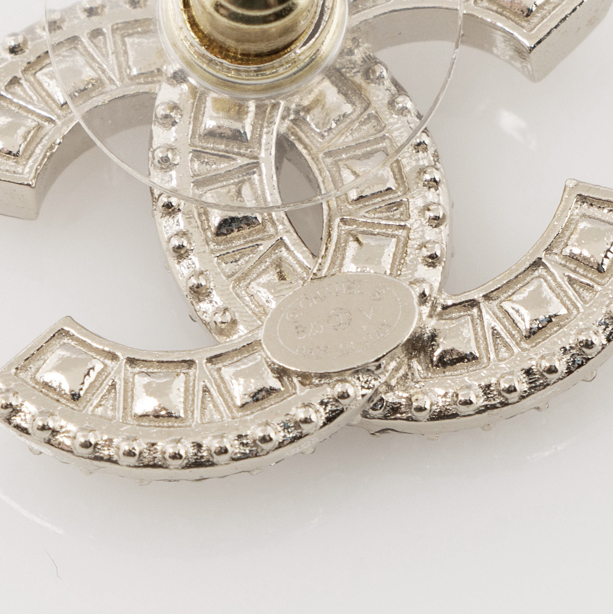 Chanel Crystal CC Stud Earrings