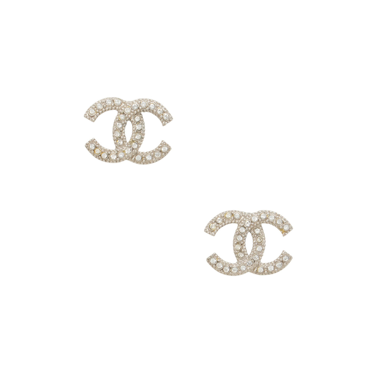 Chanel Crystal CC Stud Earrings