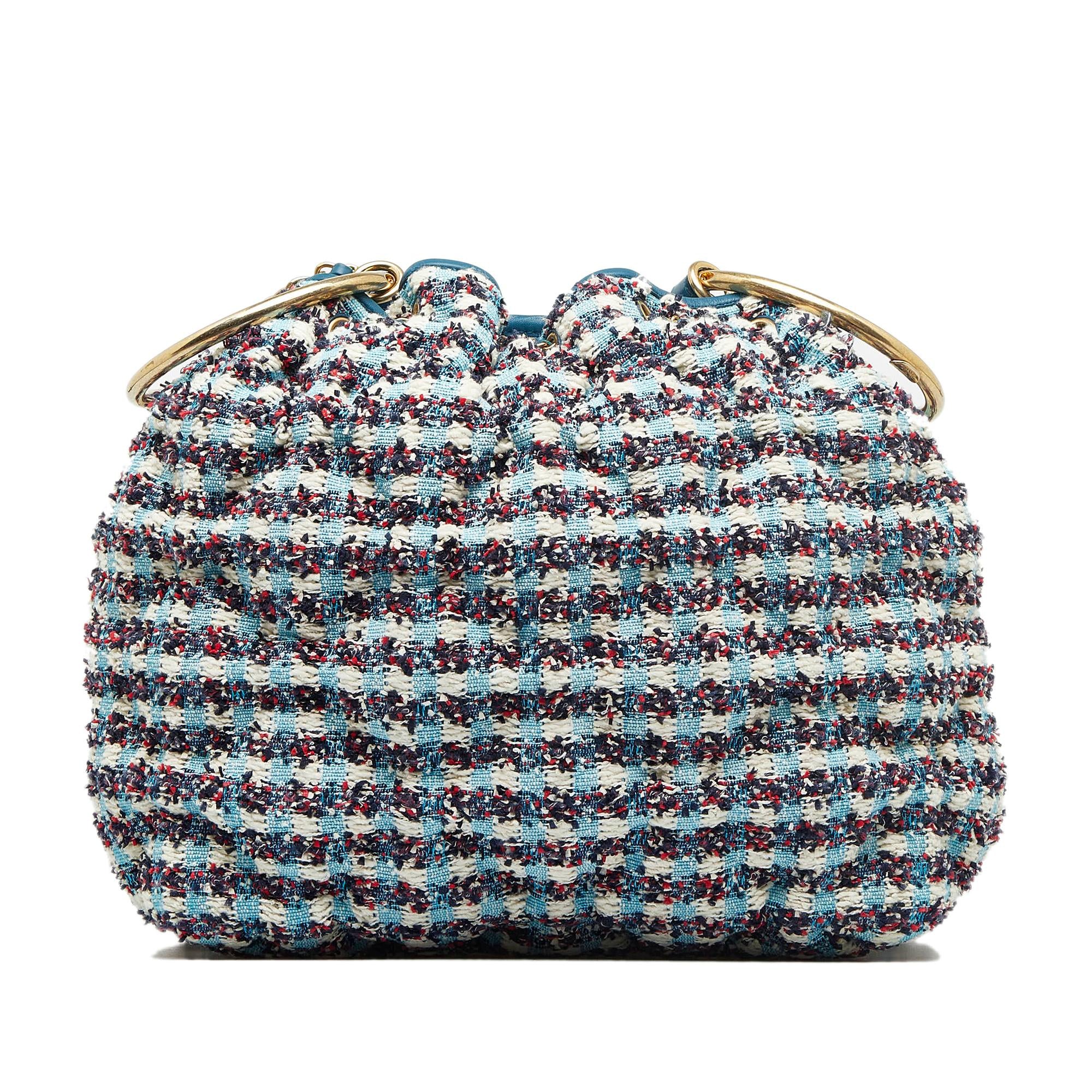 Chanel Cuba Chesterfield Tweed Drawstring Bucket Bag (SHG-cXRn1b)