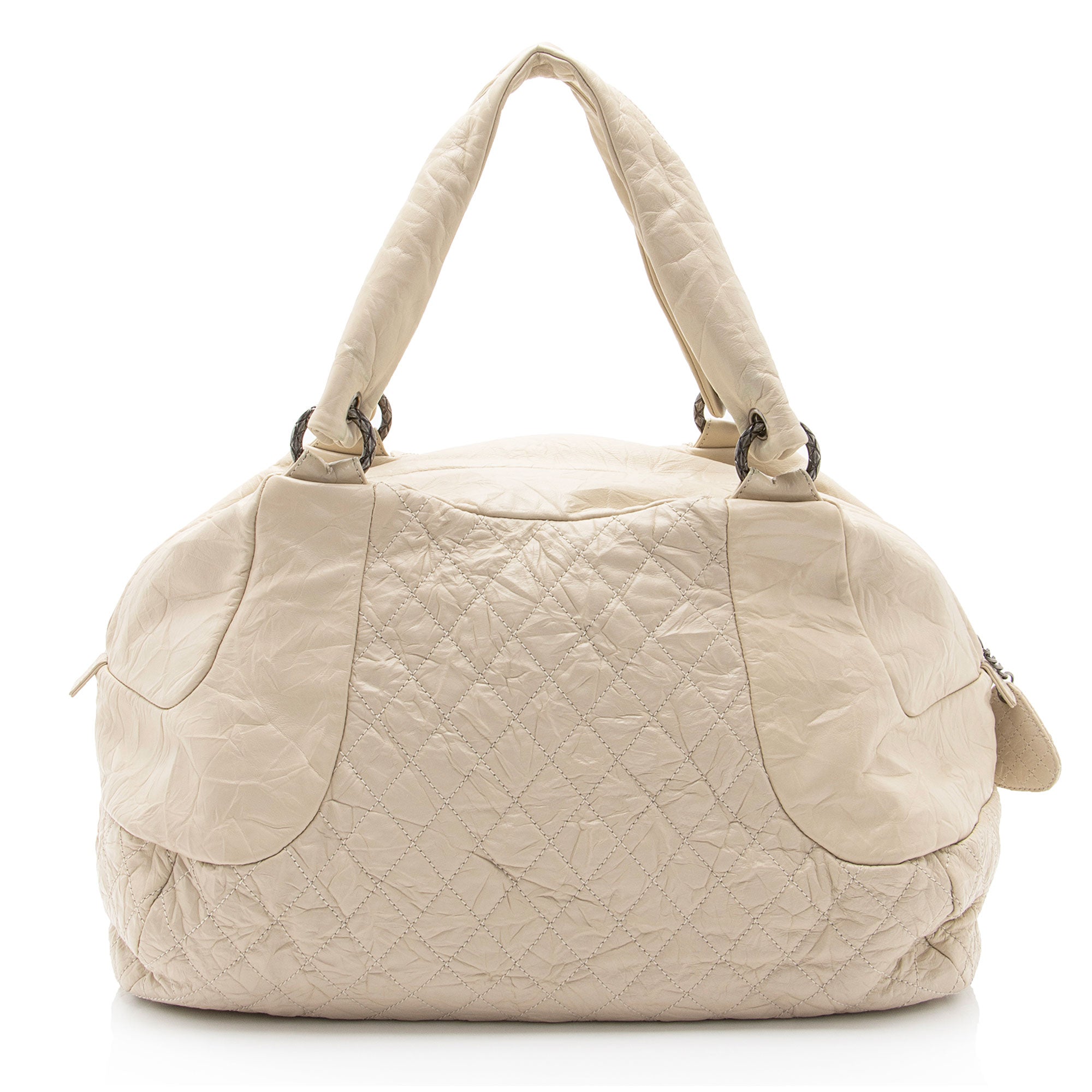 Chanel Distressed Lambskin Coco Rider Large Bowler Bag (SHF-B7H8qF)