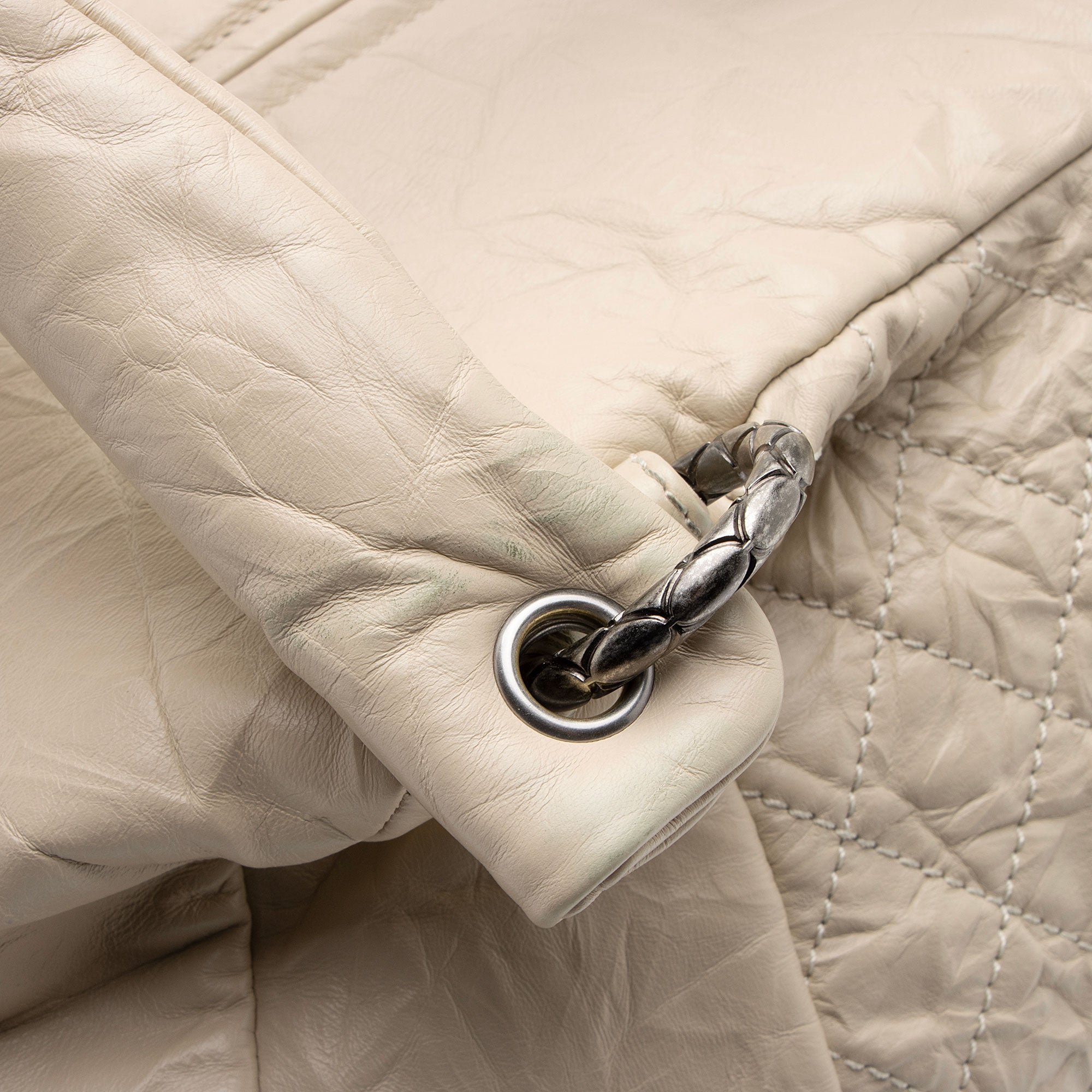 Chanel Distressed Lambskin Coco Rider Large Bowler Bag (SHF-B7H8qF)