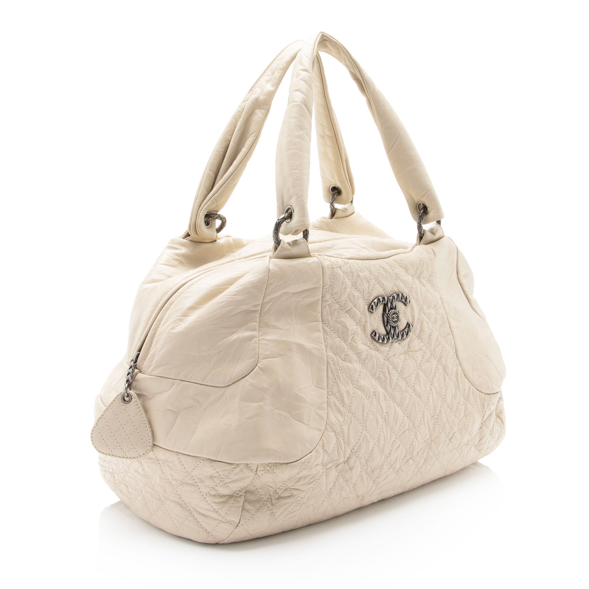 Chanel Distressed Lambskin Coco Rider Large Bowler Bag (SHF-B7H8qF)