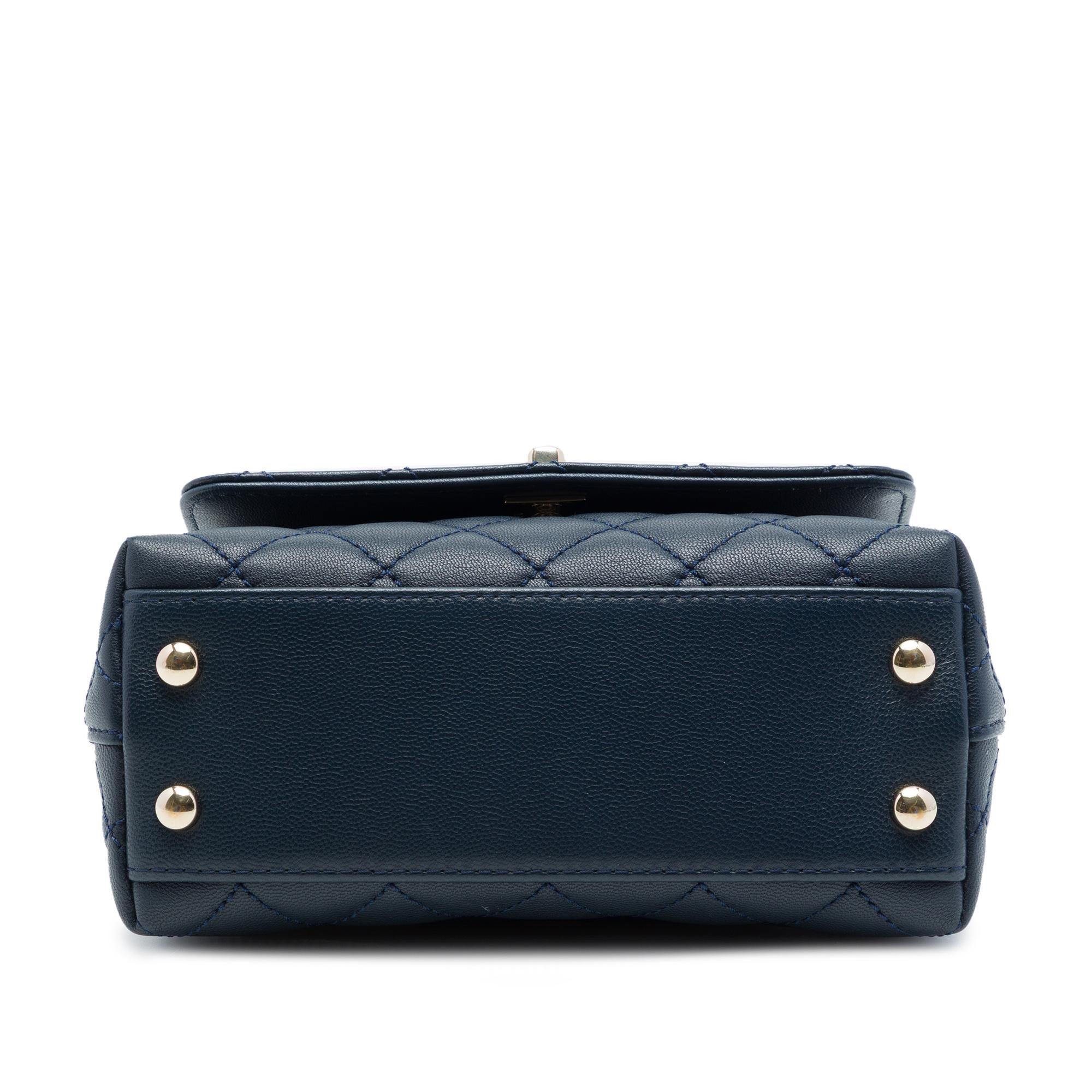 Chanel Extra Mini Quilted Lambskin Rainbow Coco Top Handle Bag