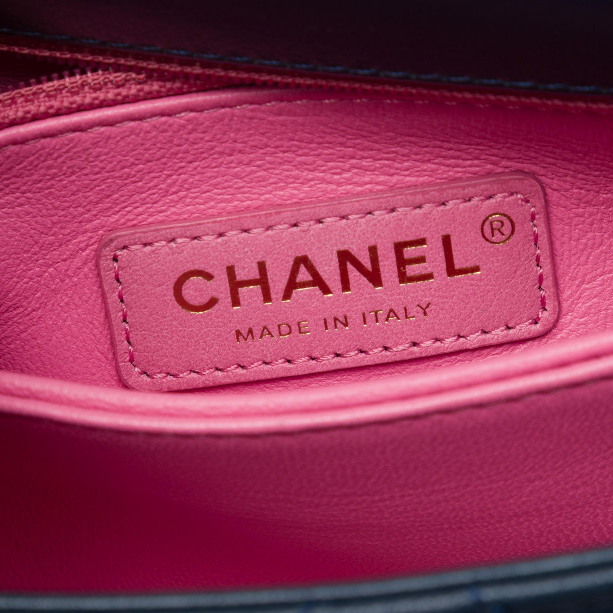 Chanel Extra Mini Quilted Lambskin Rainbow Coco Top Handle Bag