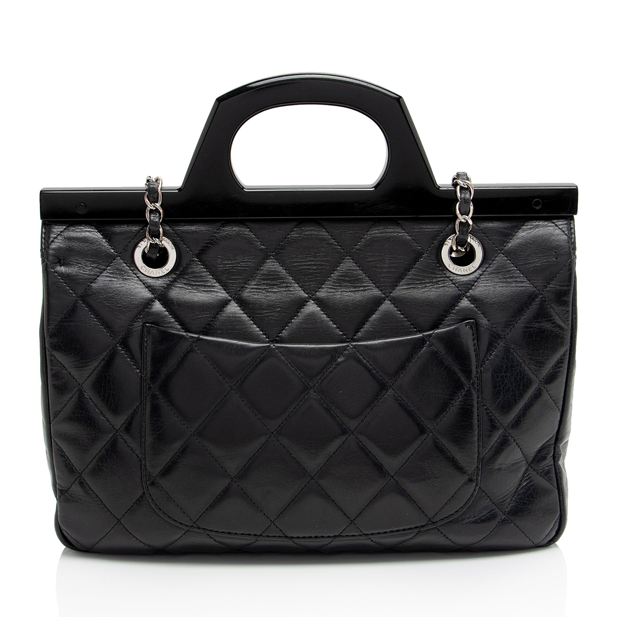 Chanel Glazed Calfskin CC Delivery Small Shopping Tote (SHF-AR0t7R)