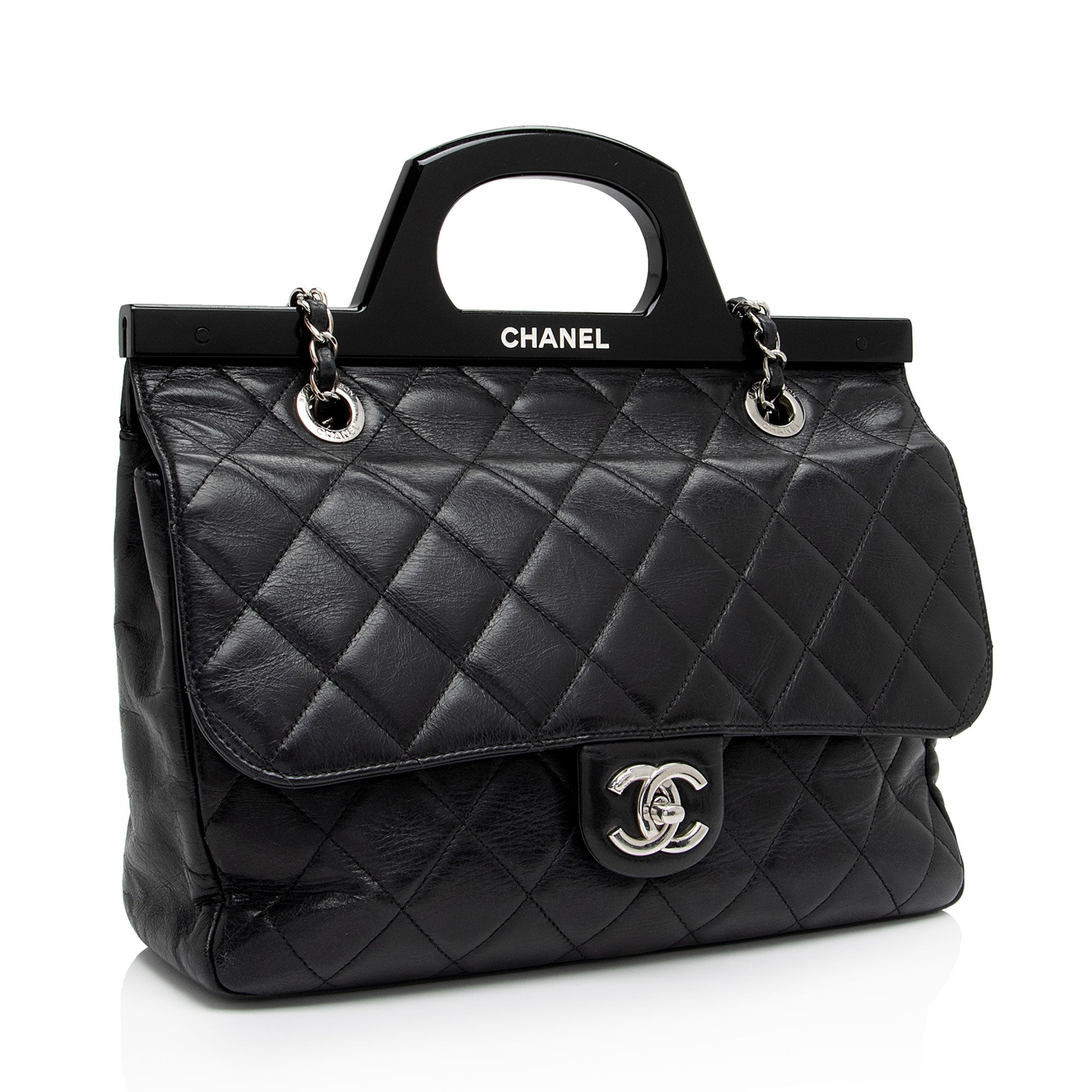 Chanel Glazed Calfskin CC Delivery Small Shopping Tote (SHF-AR0t7R)