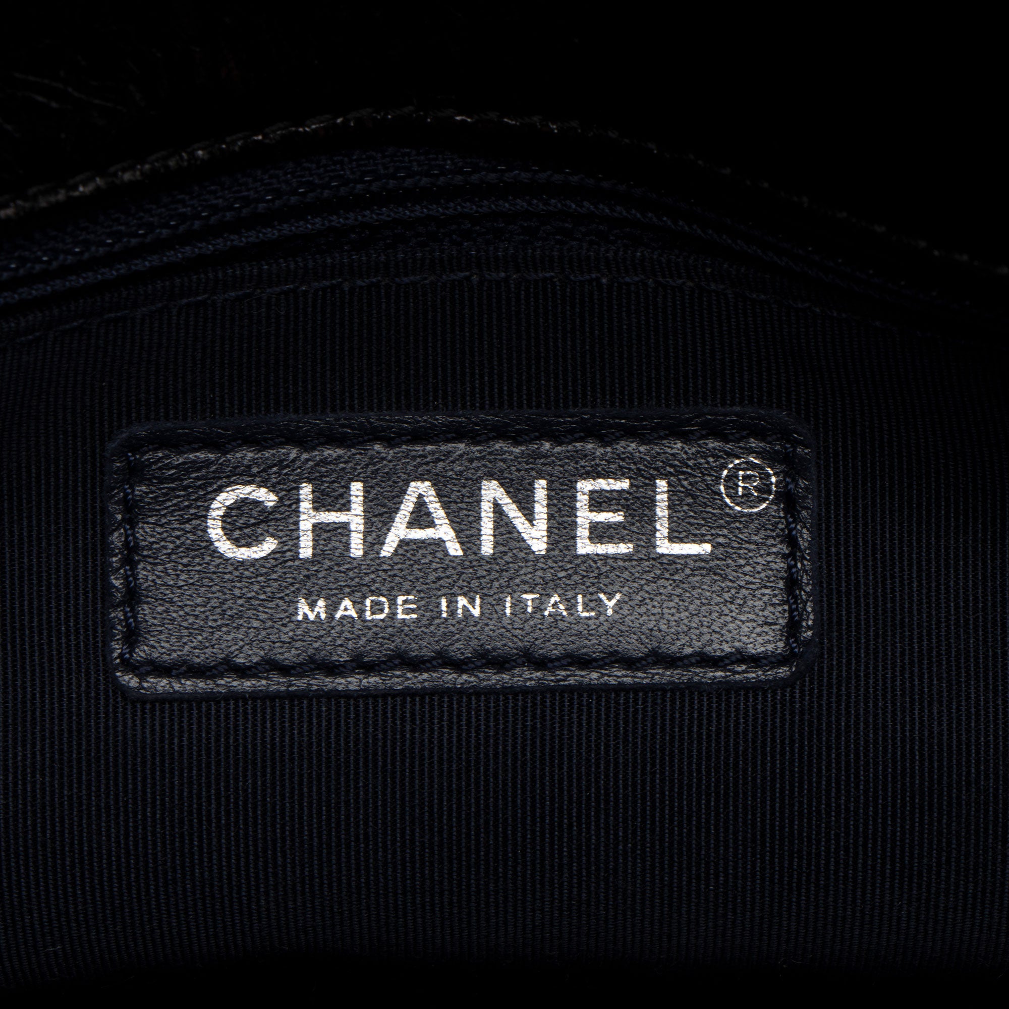 Chanel Glazed Calfskin CC Plate Medium Flap Bag