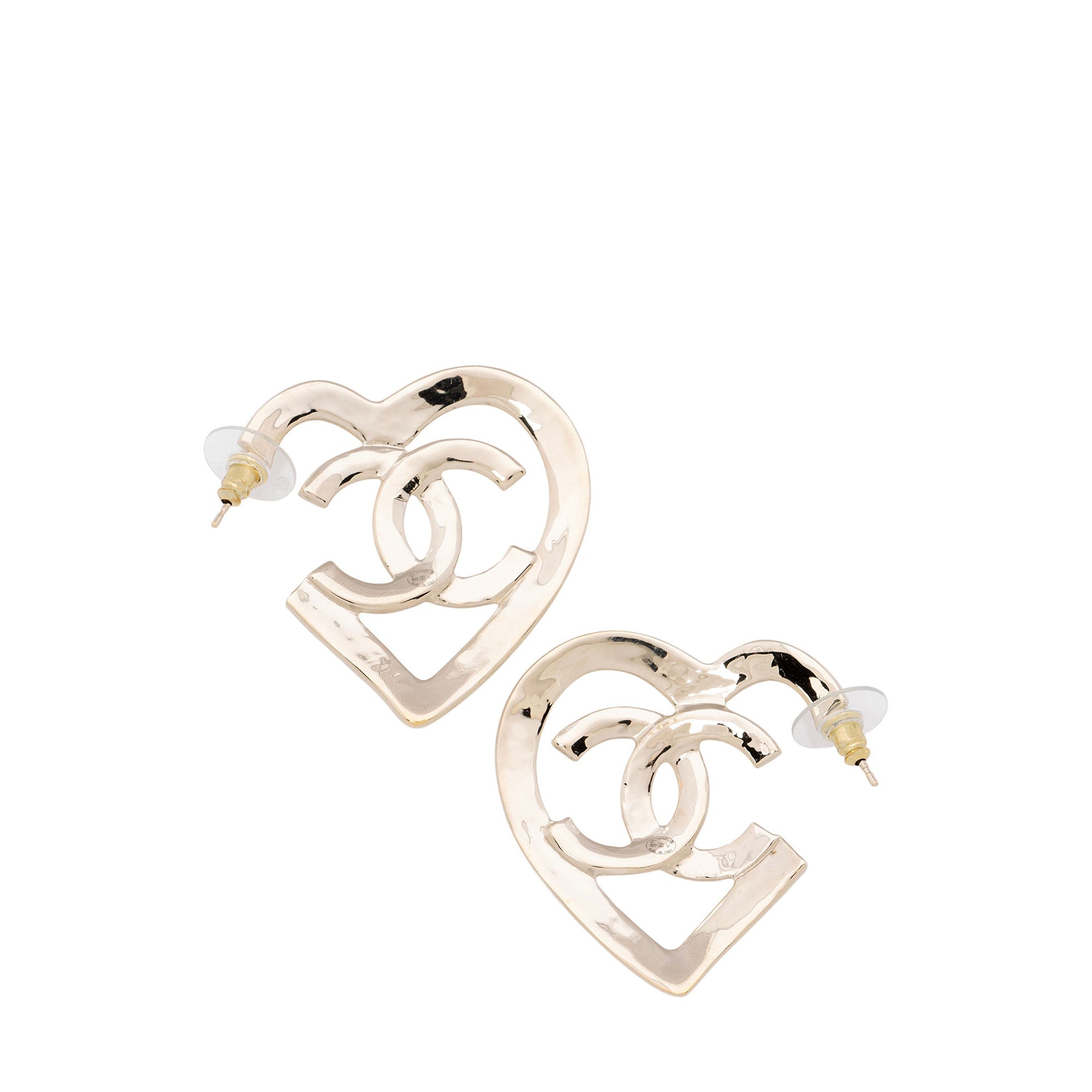 Chanel Coco In Love Heart Hoop Earrings