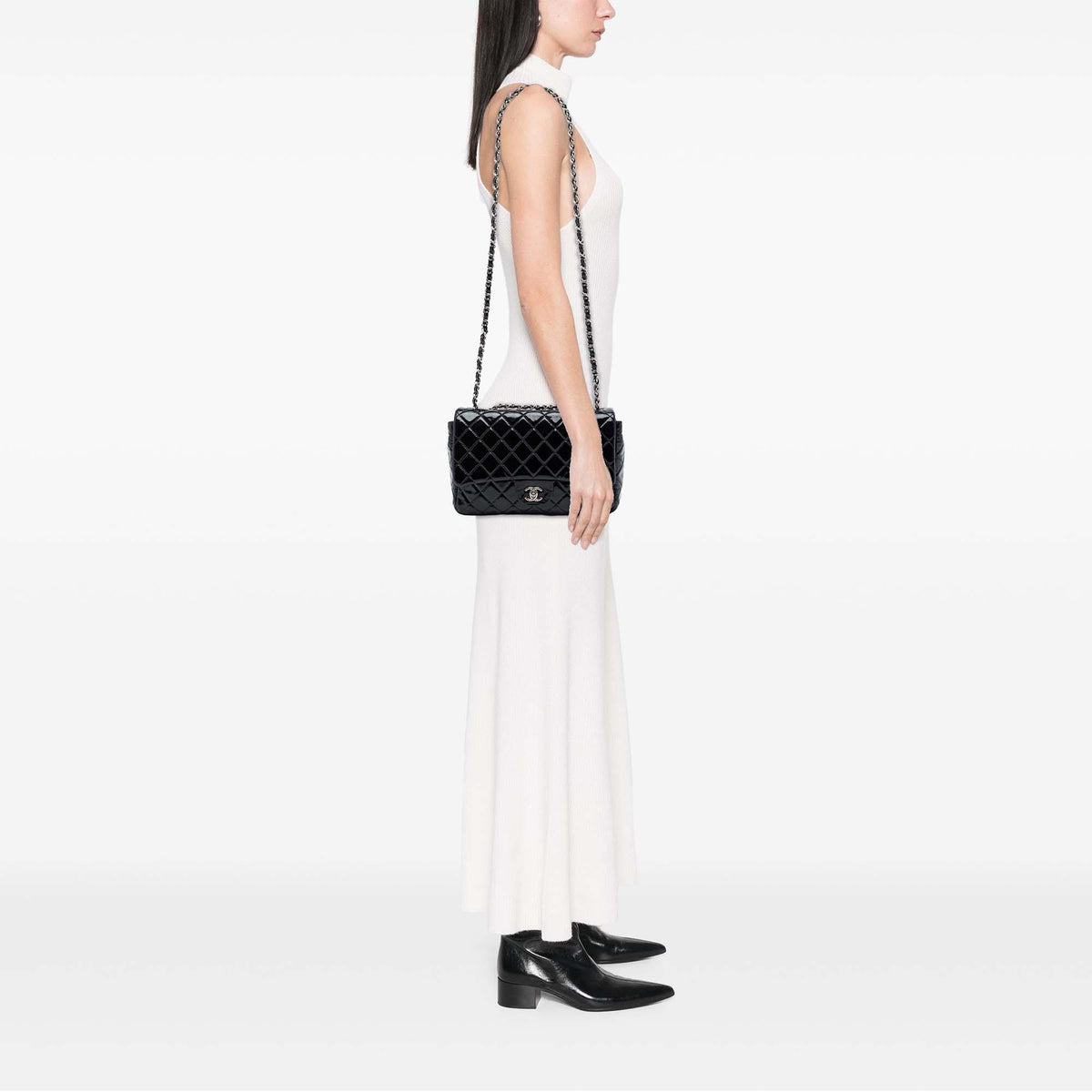 Chanel Jumbo Classic Patent Single Flap