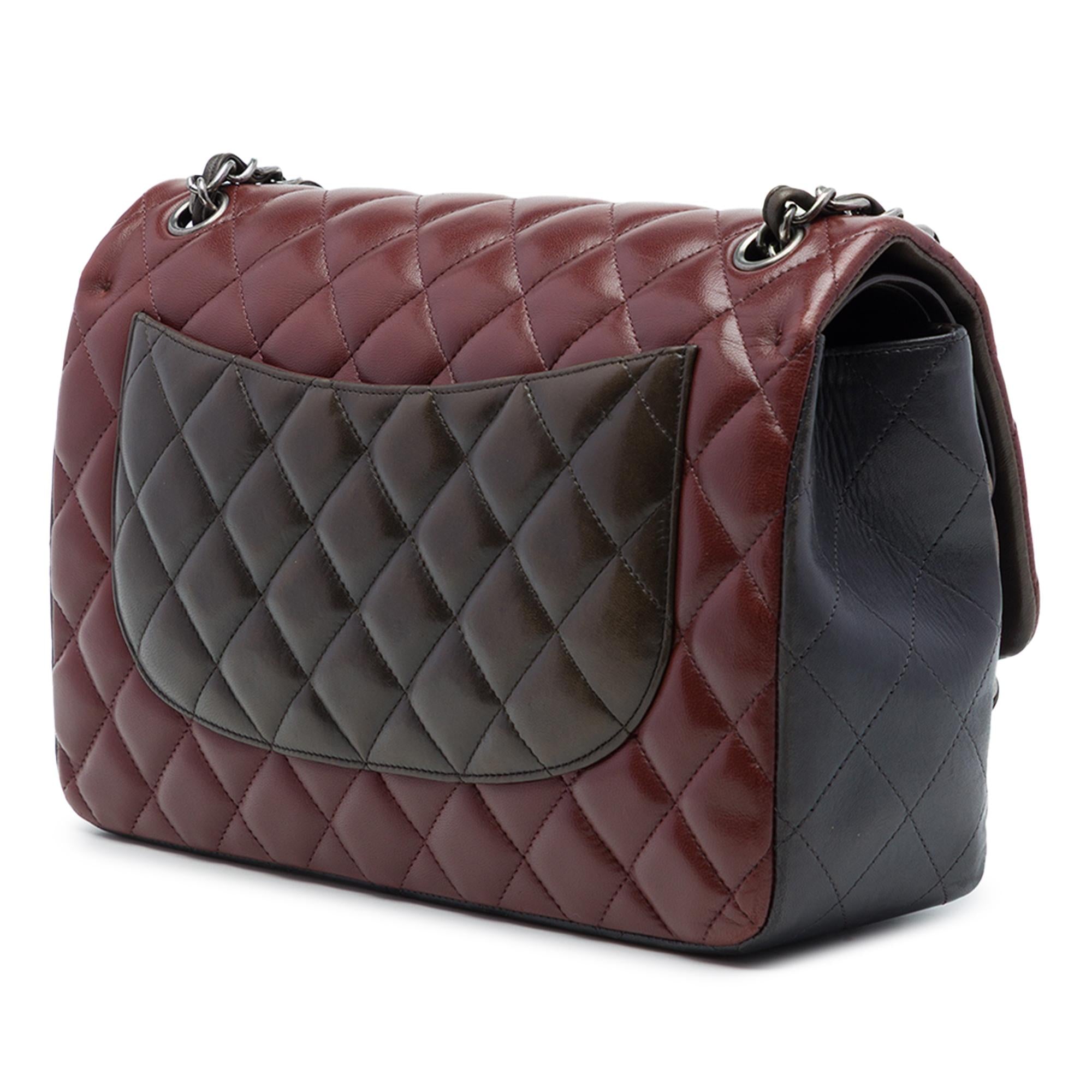 Chanel Jumbo Classic Tricolor Lambskin Double Flap
