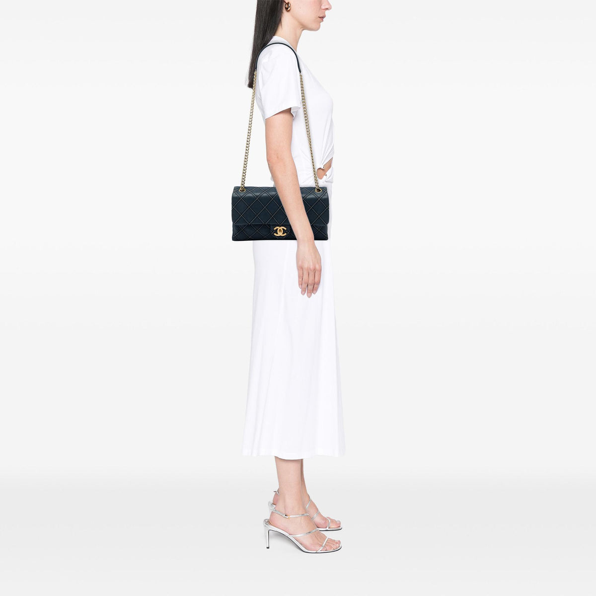 Chanel Jumbo Quilted Calfskin Triple Stitched Flap