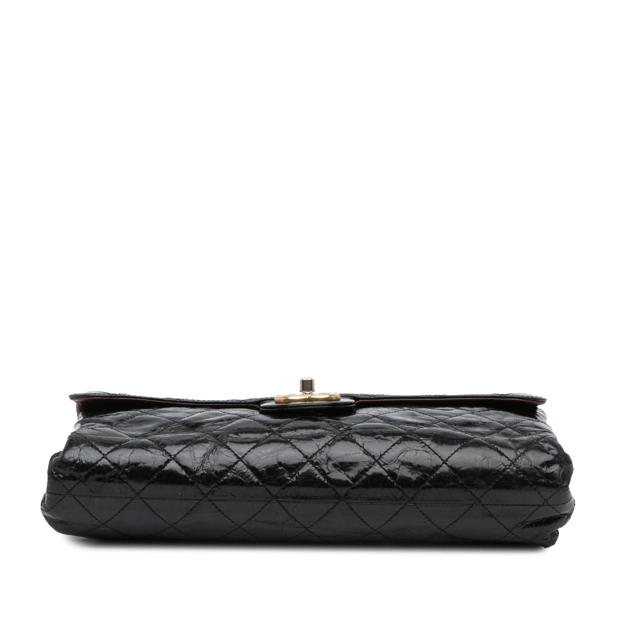 Chanel Jumbo Quilted Glazed Calfskin Clams Pocket Flap