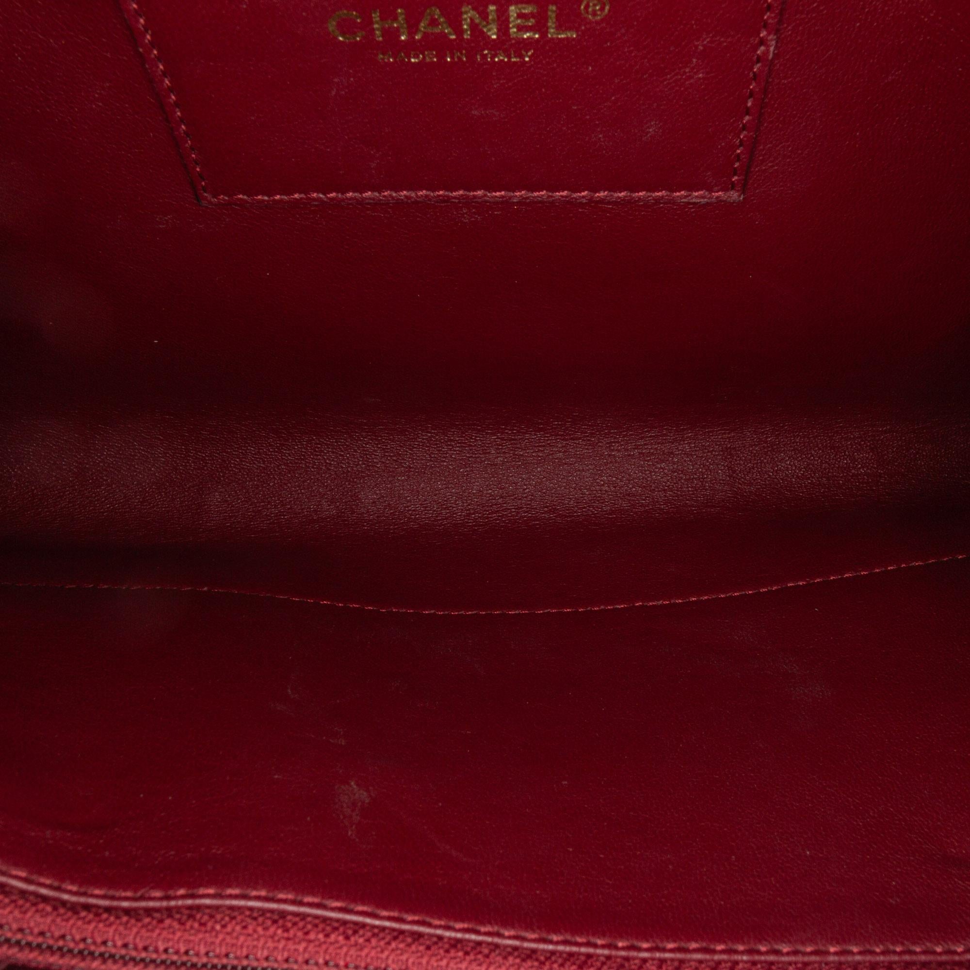 Chanel Jumbo Quilted Glazed Calfskin Clams Pocket Flap