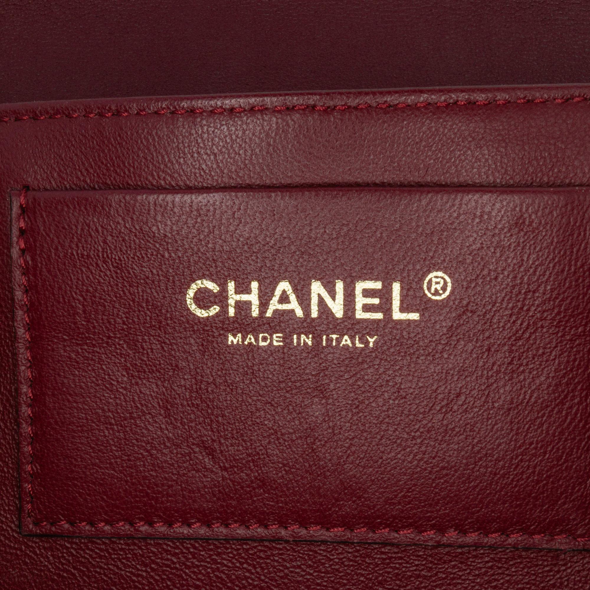 Chanel Jumbo Quilted Glazed Calfskin Clams Pocket Flap