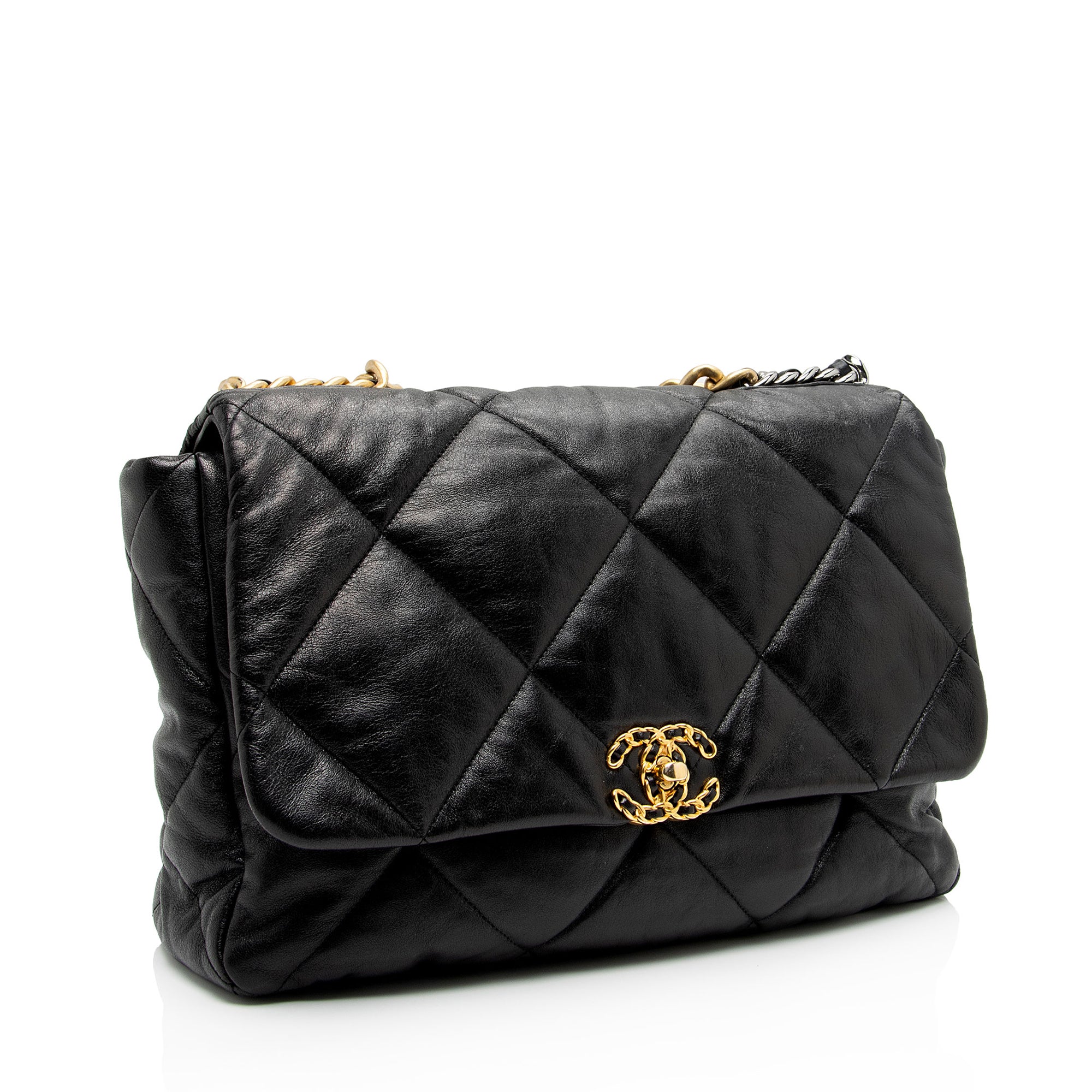 Chanel Lambskin 19 Maxi Flap Shoulder Bag (SHF-uWRj8f)
