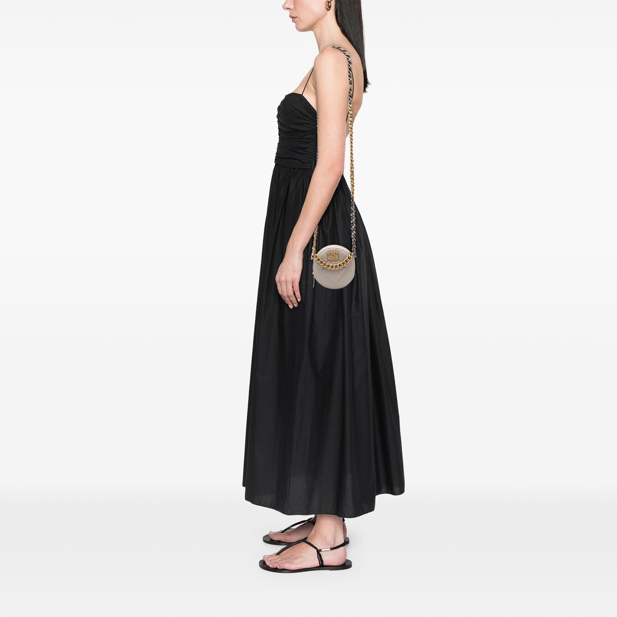 Chanel Lambskin 19 Round Clutch with Chain