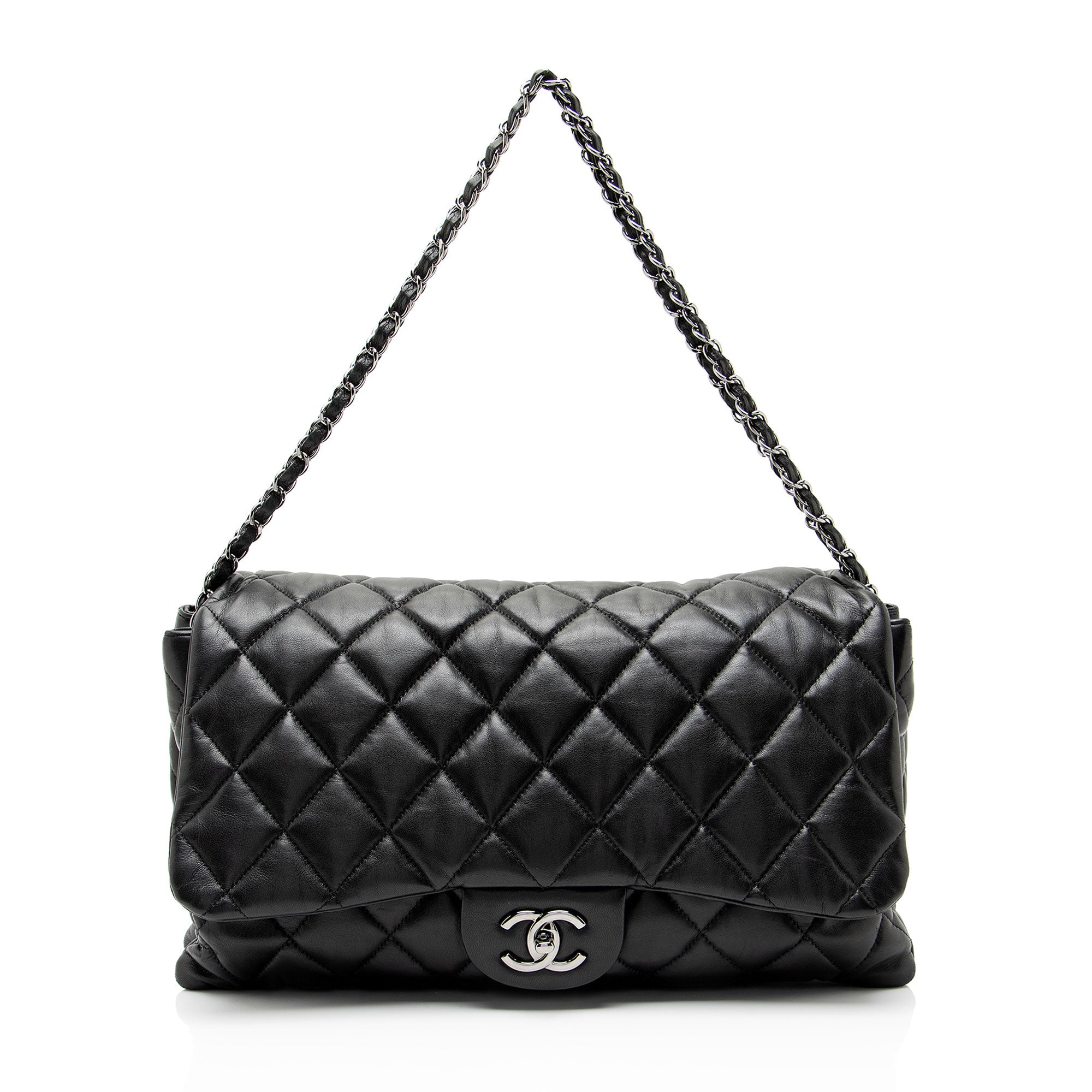 Chanel Lambskin 3 Accordion Maxi Flap Bag
