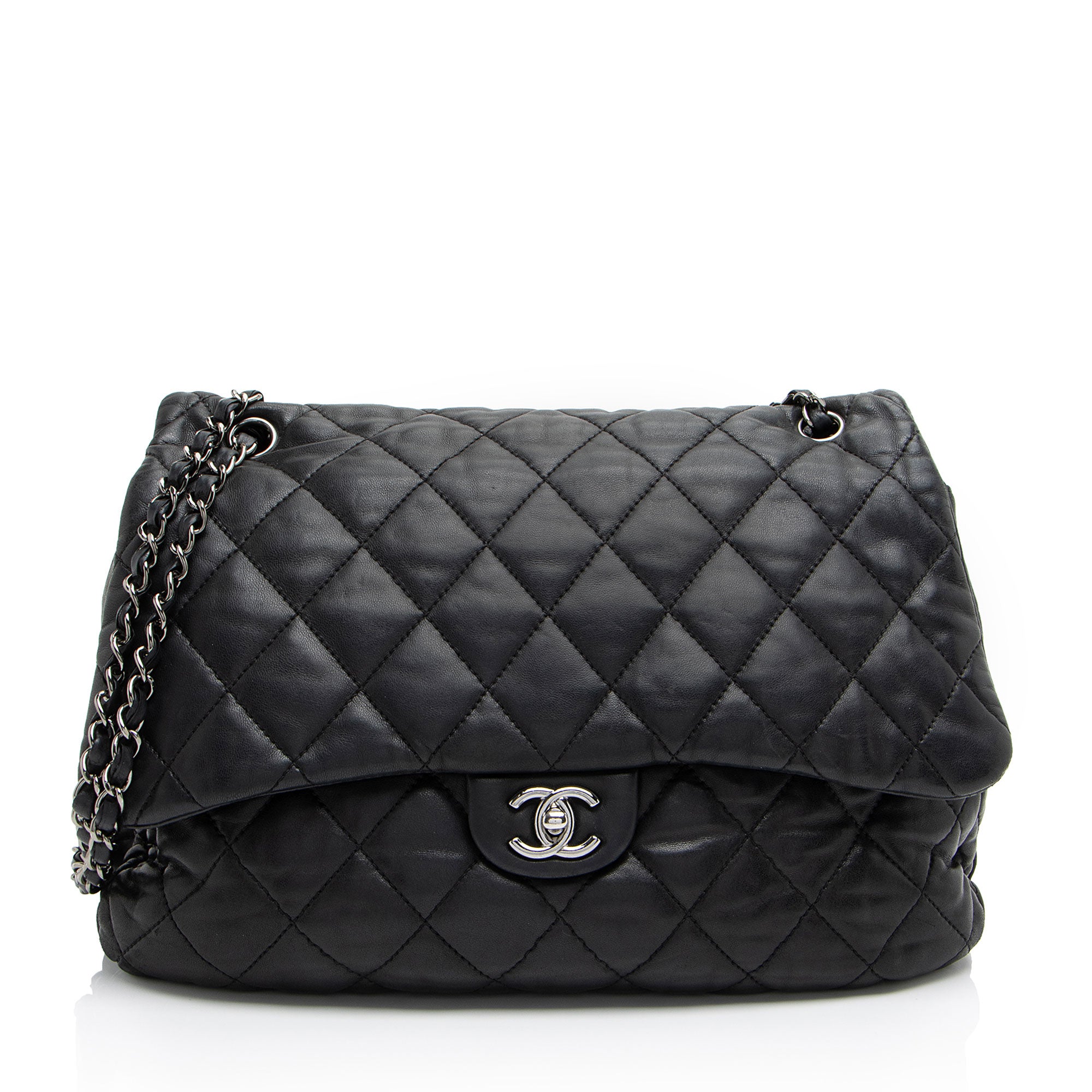 シャネル Chanel Lambskin 3 Accordion Maxi Flap Bag