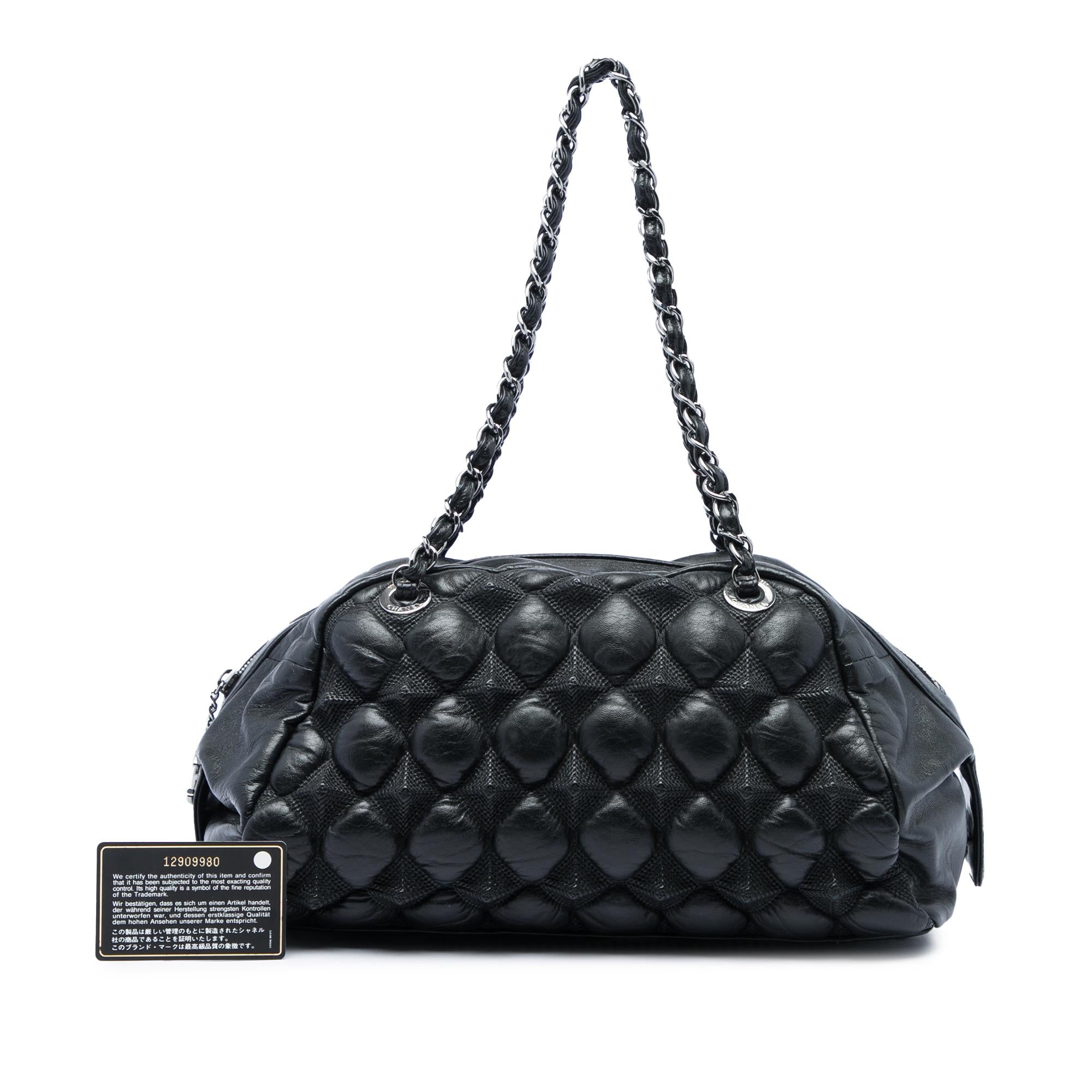 Chanel Lambskin Bubble Quilt Bowling Bag