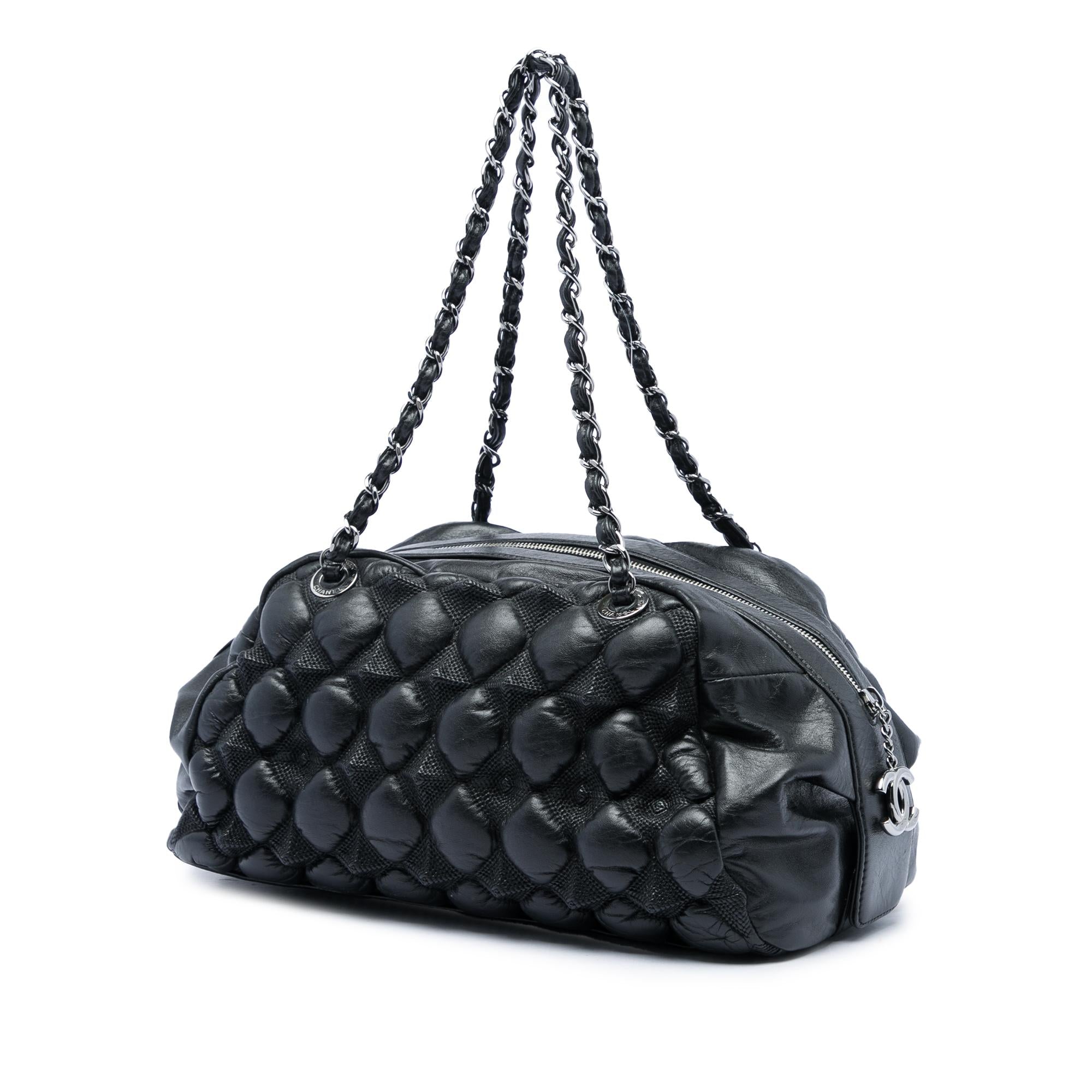 Chanel Lambskin Bubble Quilt Bowling Bag