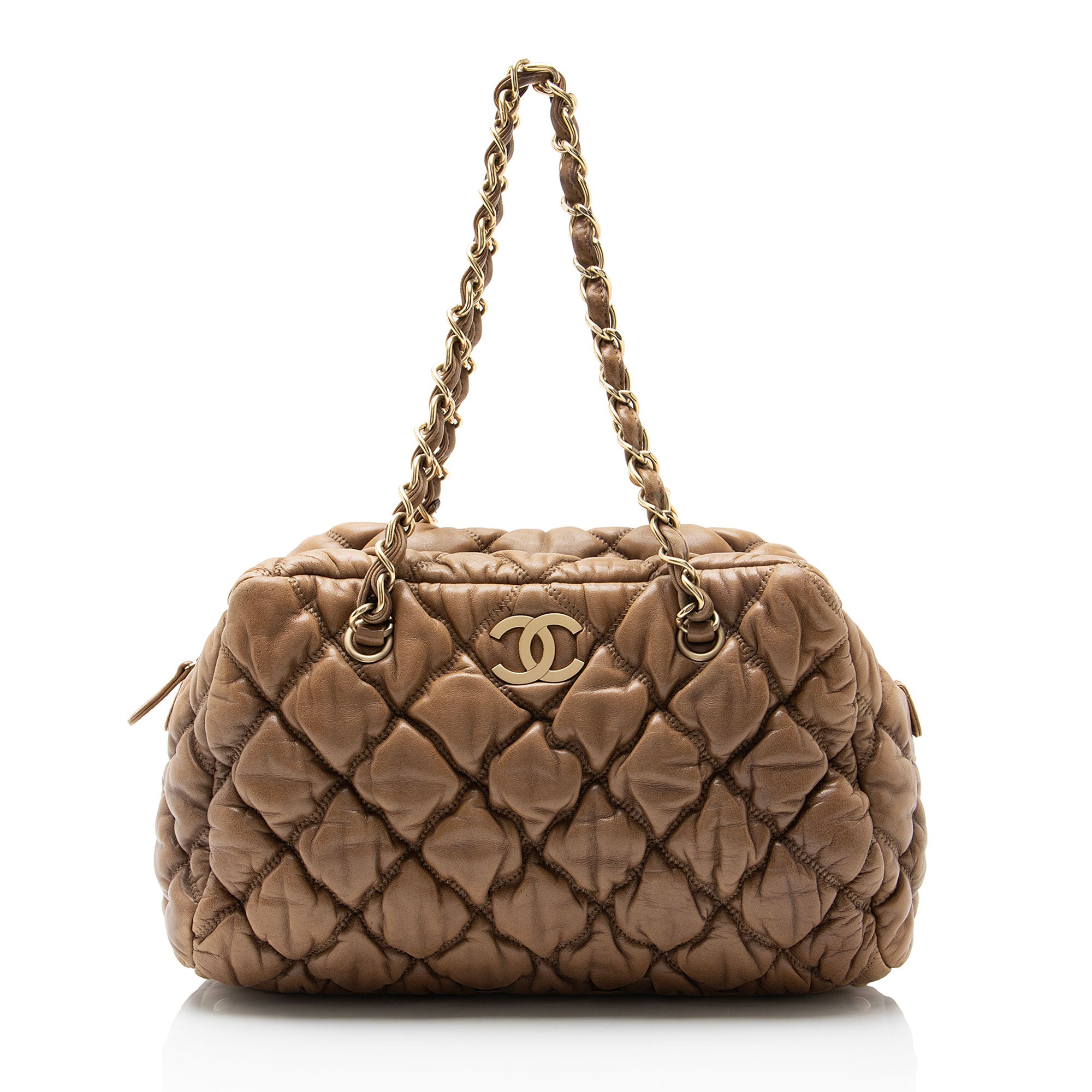 Chanel Lambskin Bubble Quilt Satchel