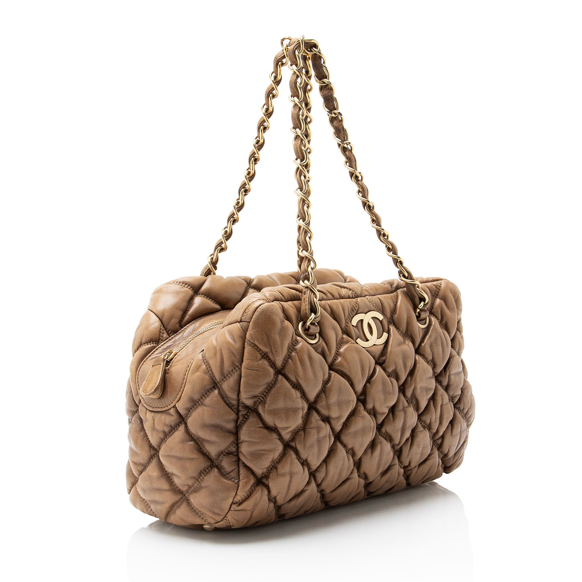 Chanel Lambskin Bubble Quilt Satchel