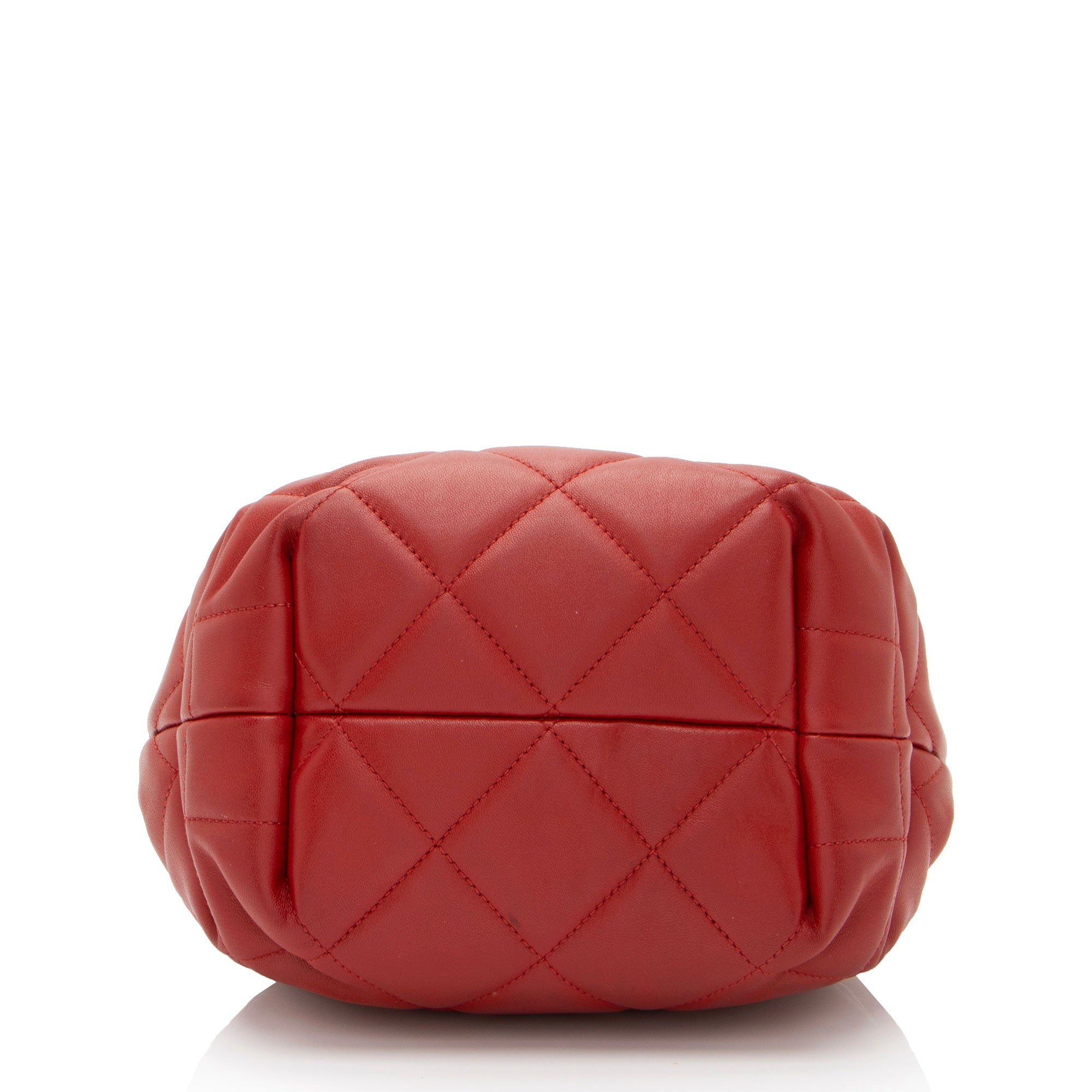 Chanel Lambskin CC Drawstring Mini Chain Bucket Bag