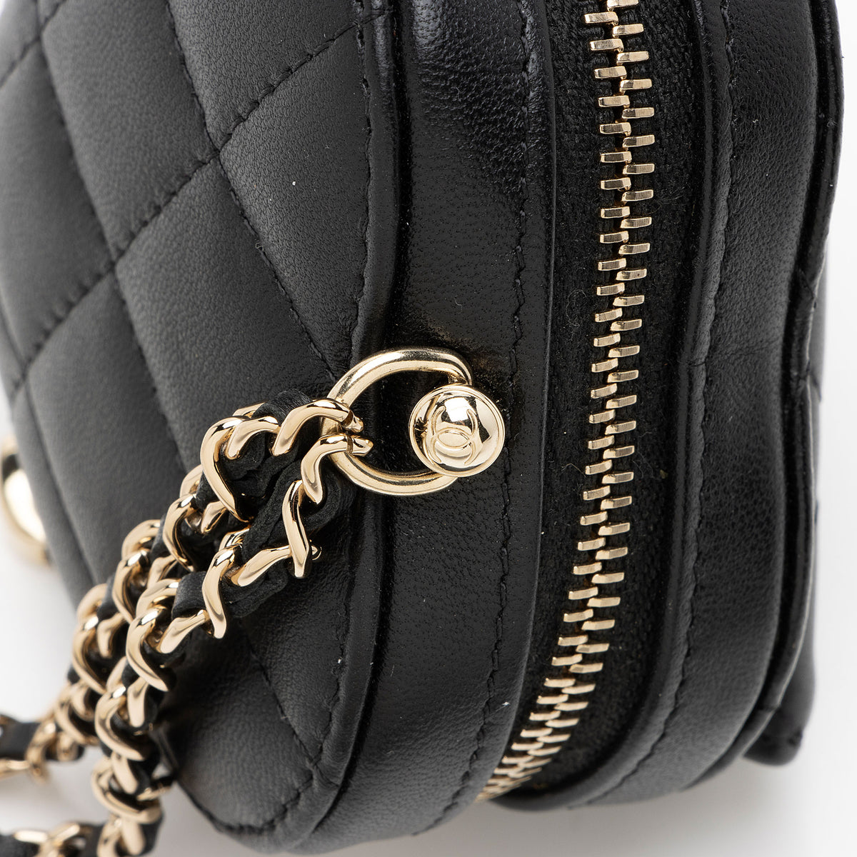 Chanel Lambskin CC In Love Heart Necklace Bag