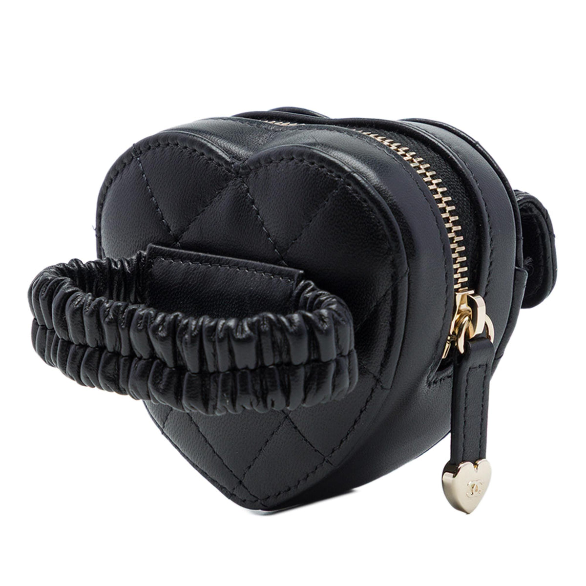 Chanel Lambskin CC In Love Heart Zipped Arm Coin Purse