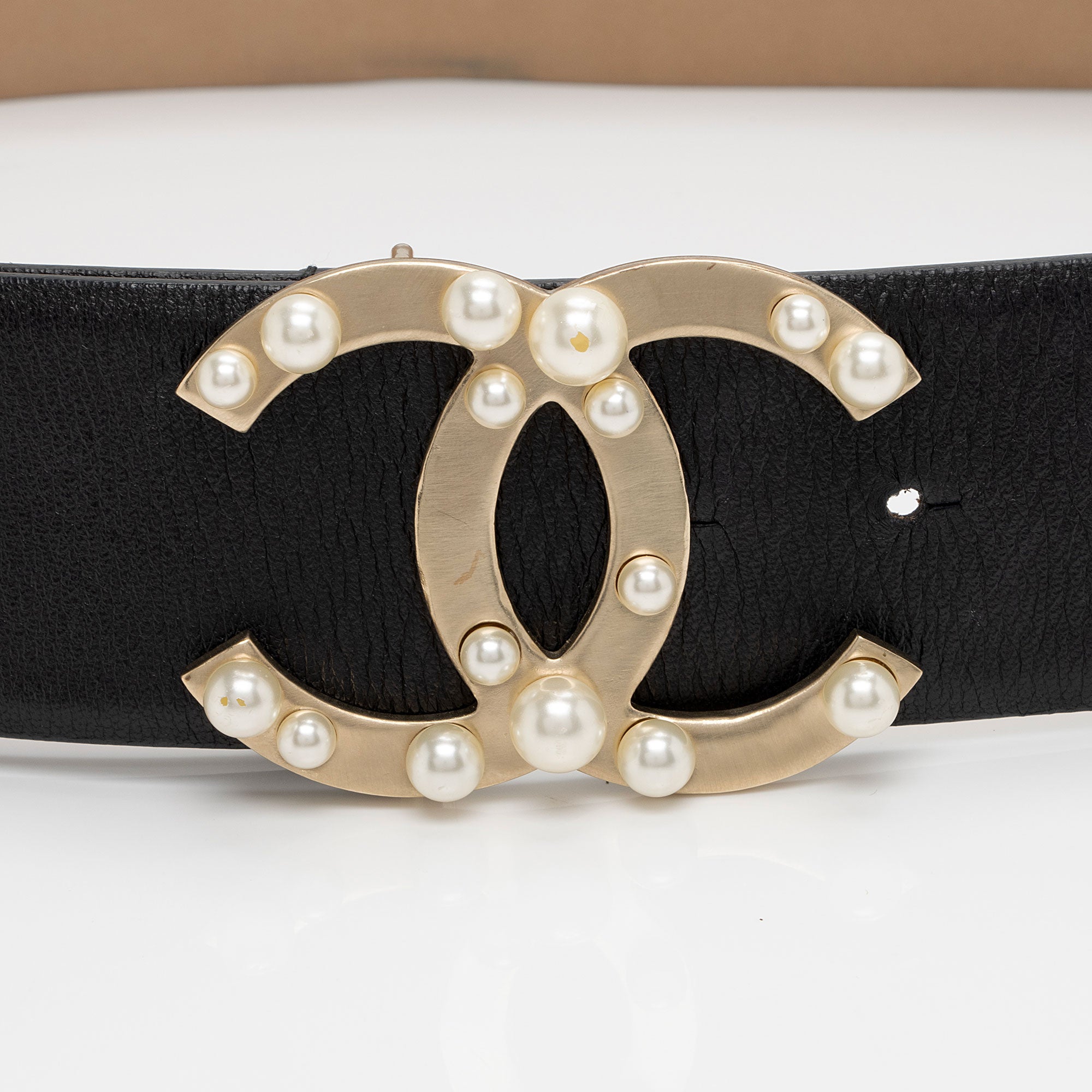 Chanel Lambskin CC Pearl Belt - Size 34 / 85 (SHF-4fZR2I)