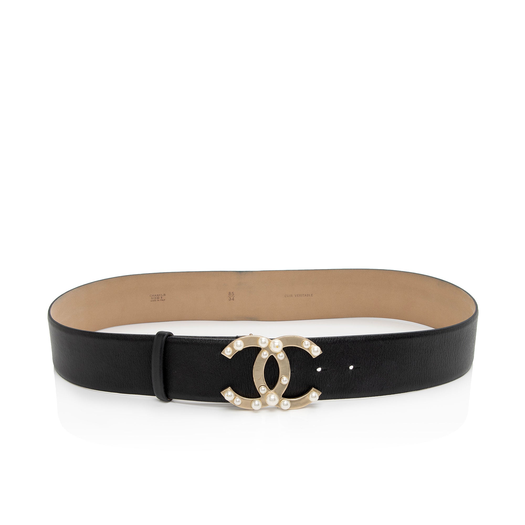Chanel Lambskin CC Pearl Belt - Size 34 / 85 (SHF-4fZR2I)