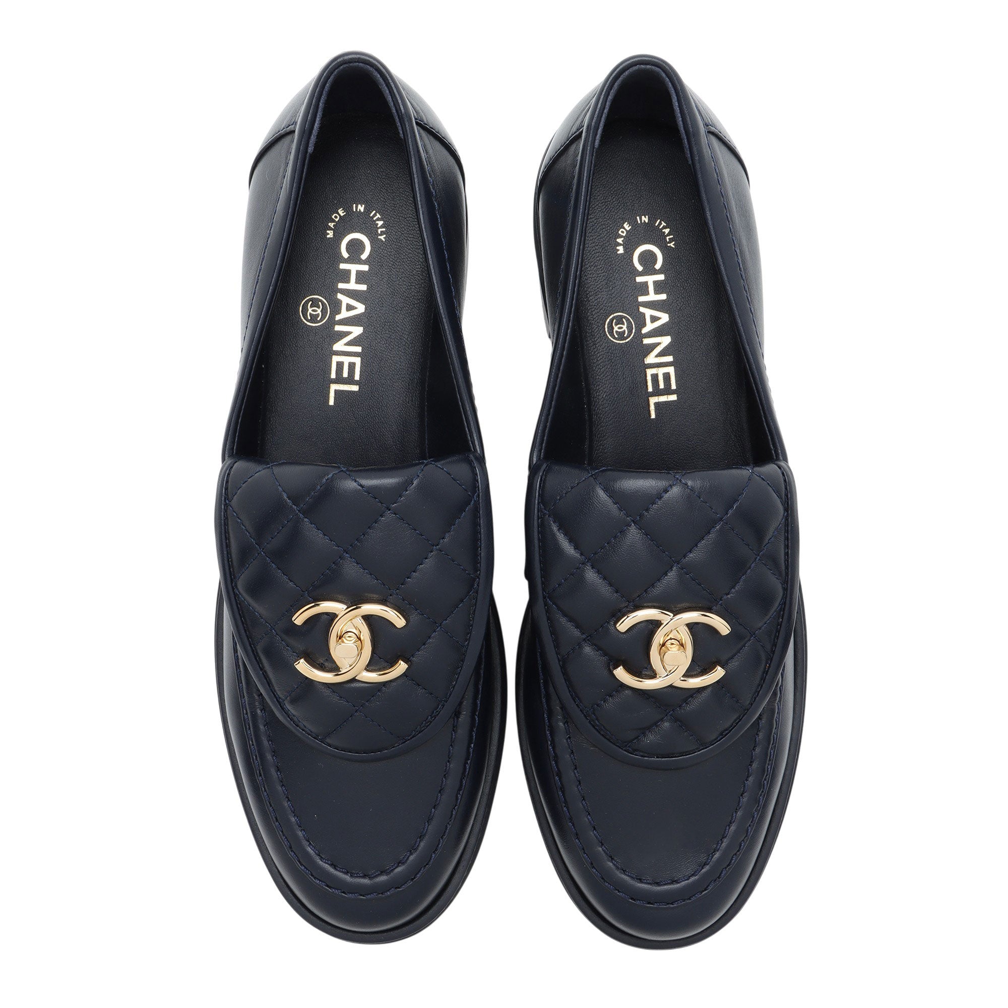 Chanel Lambskin CC Turnlock Loafers - Size 10 / 40